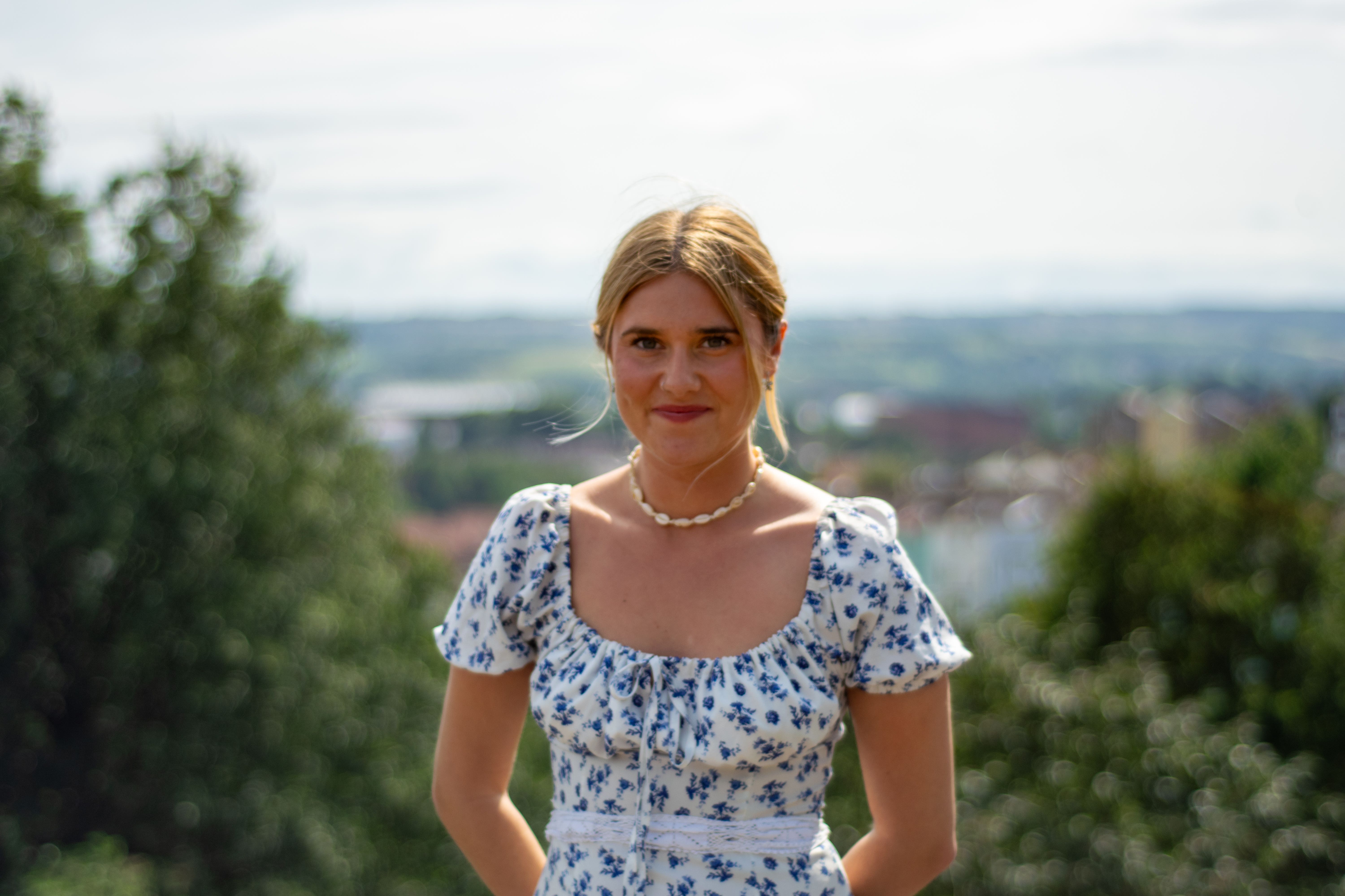 Ella Lambert, 23, from Chelmsford in Essex, was a languages student at the University of Bristol when she learned to stitch using YouTube videos (University of Bristol/PA)