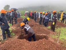 Landslide triggered by heavy rains kills 10 and traps many others in western India