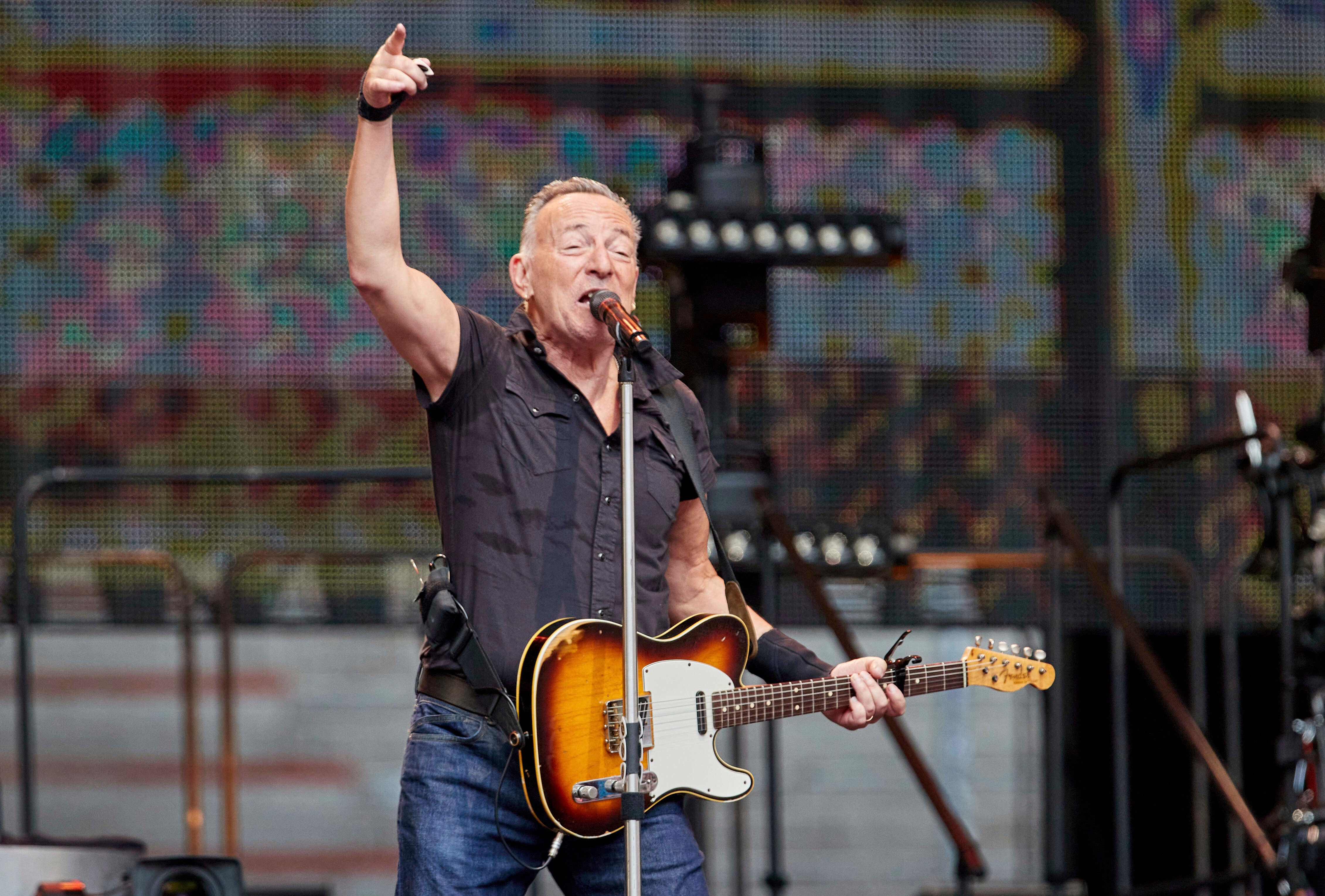 Fighting fit: Younger artists including Coldplay’s Chris Martin have copied Bruce Springsteen’s fitness regimen