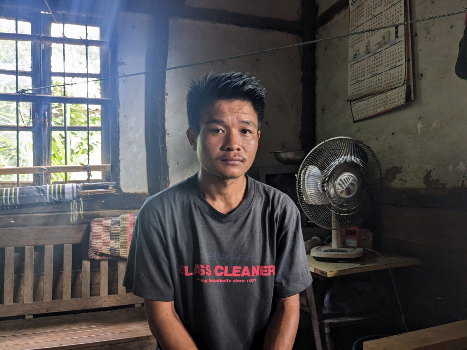 David Theik’s brother Abraham Theik at his home in Churachandpur