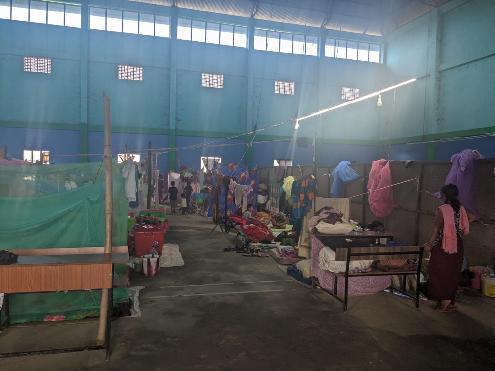 A relief camp in Imphal, Manipur