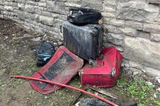 Sewage floods because of four dumped suitcases