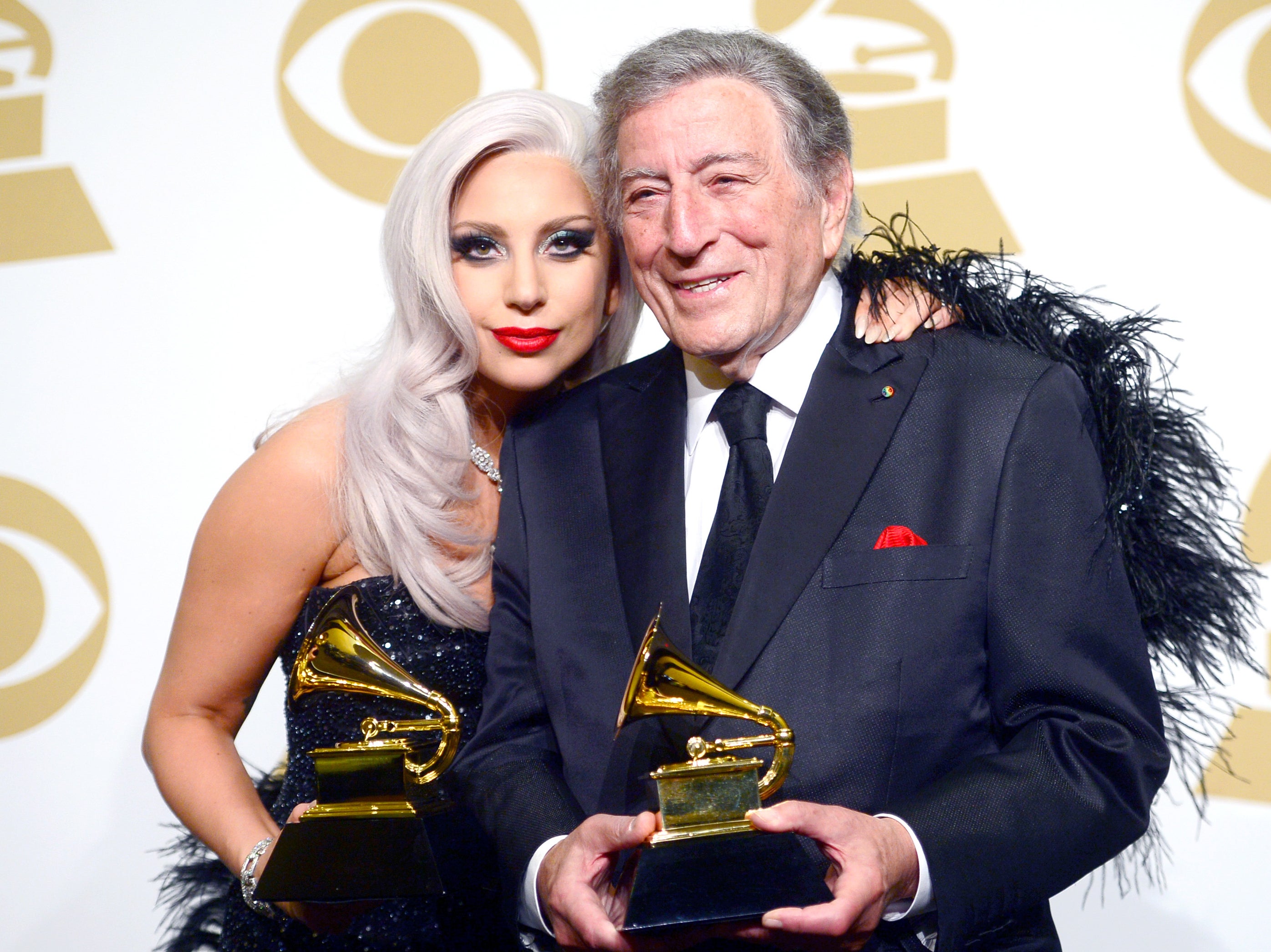 Lady Gaga and Tony Bennett at the Grammys in 2015