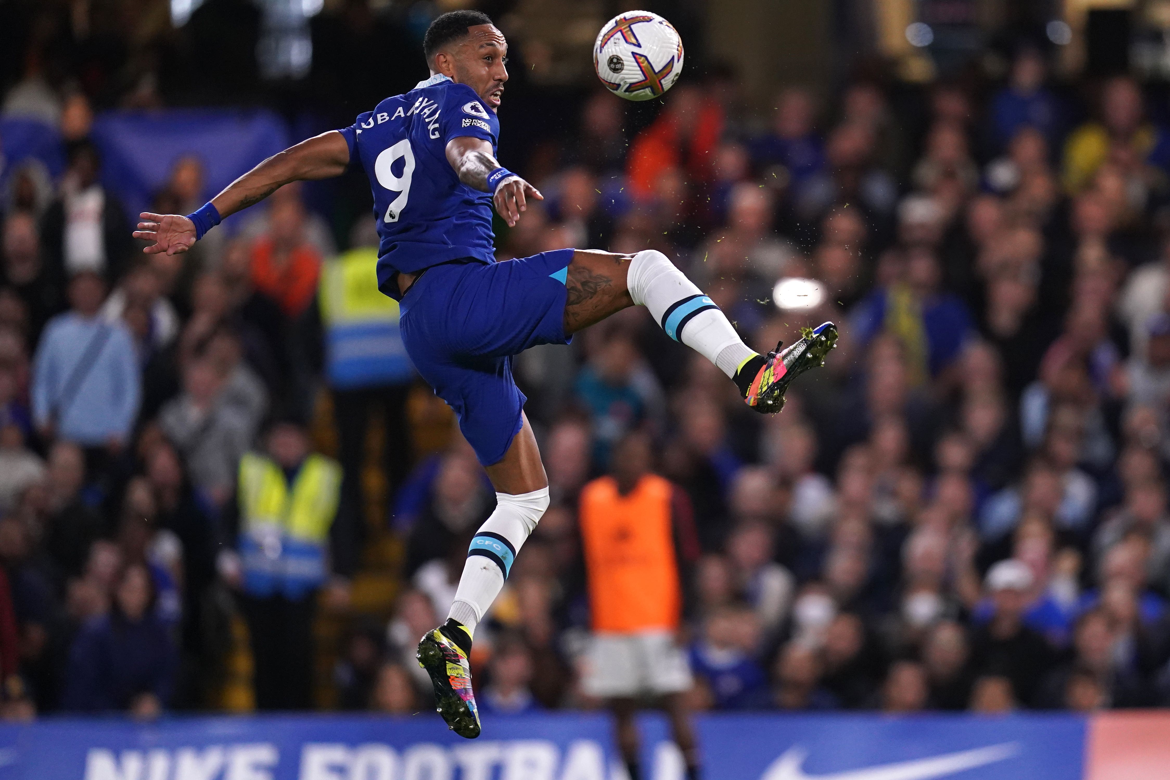 Pierre-Emerick Aubameyang failed to lift the curse of Chelsea’s number nine shirt (John Walton/PA)