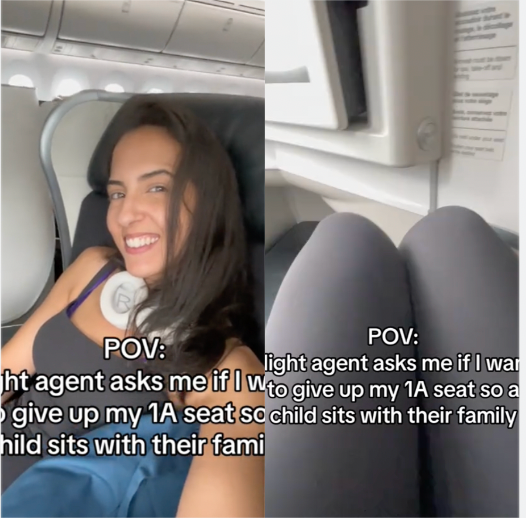 Woman praised for refusing request to swap first class seat on plane with child