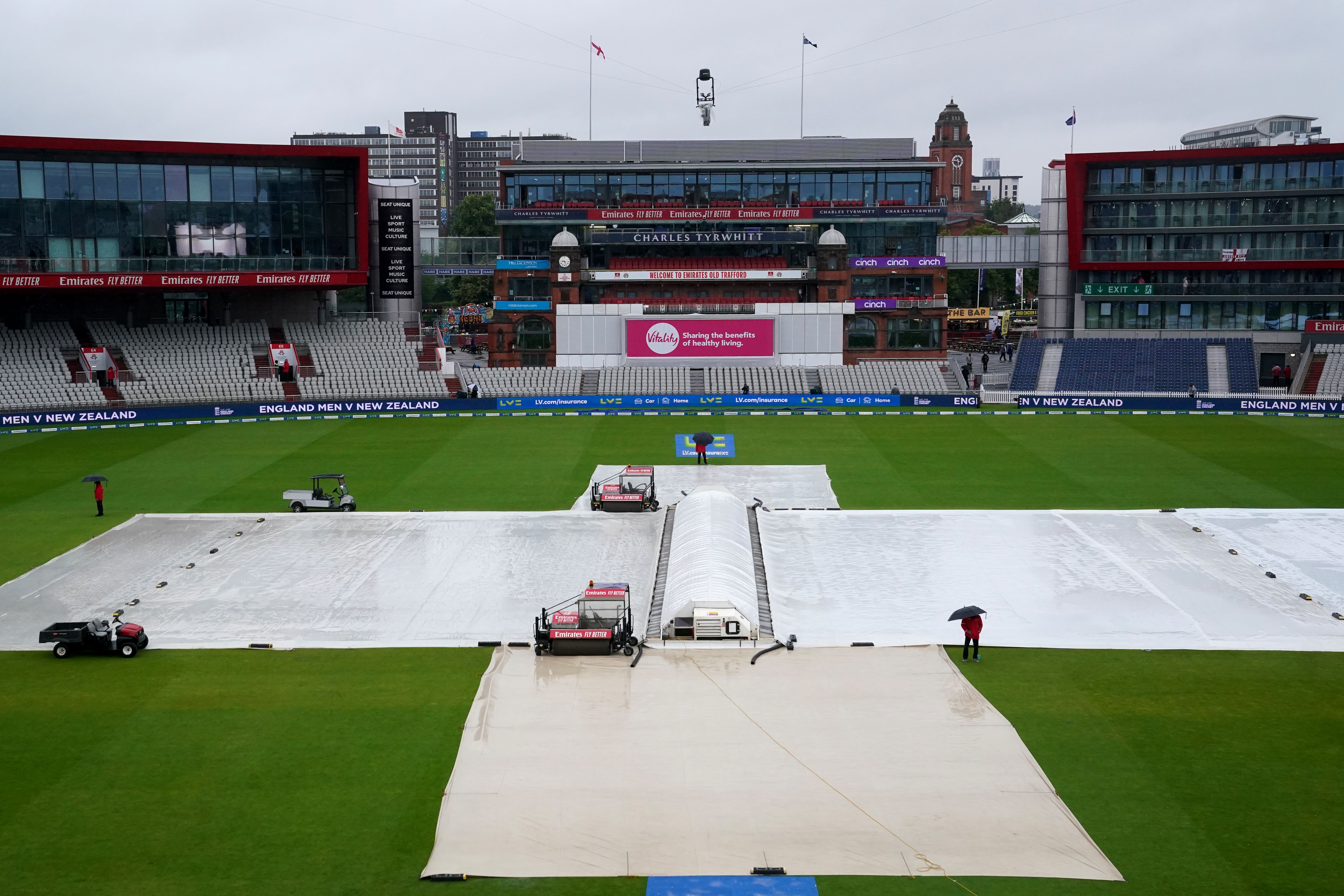 Rain meant a delayed start at Emirates Old Trafford (Martin Rickett/PA)