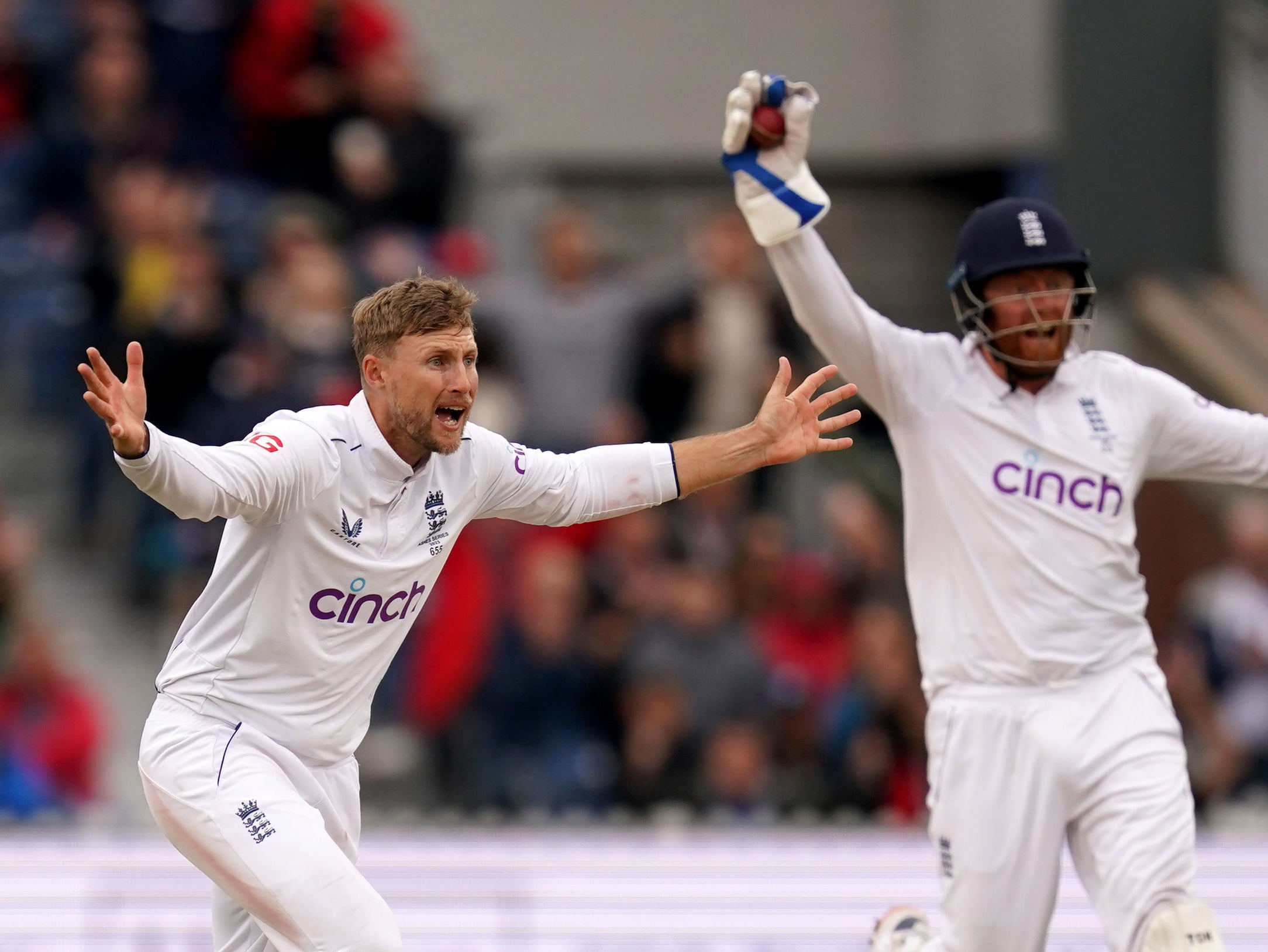 Joe Root and Jonny Bairstow appeal