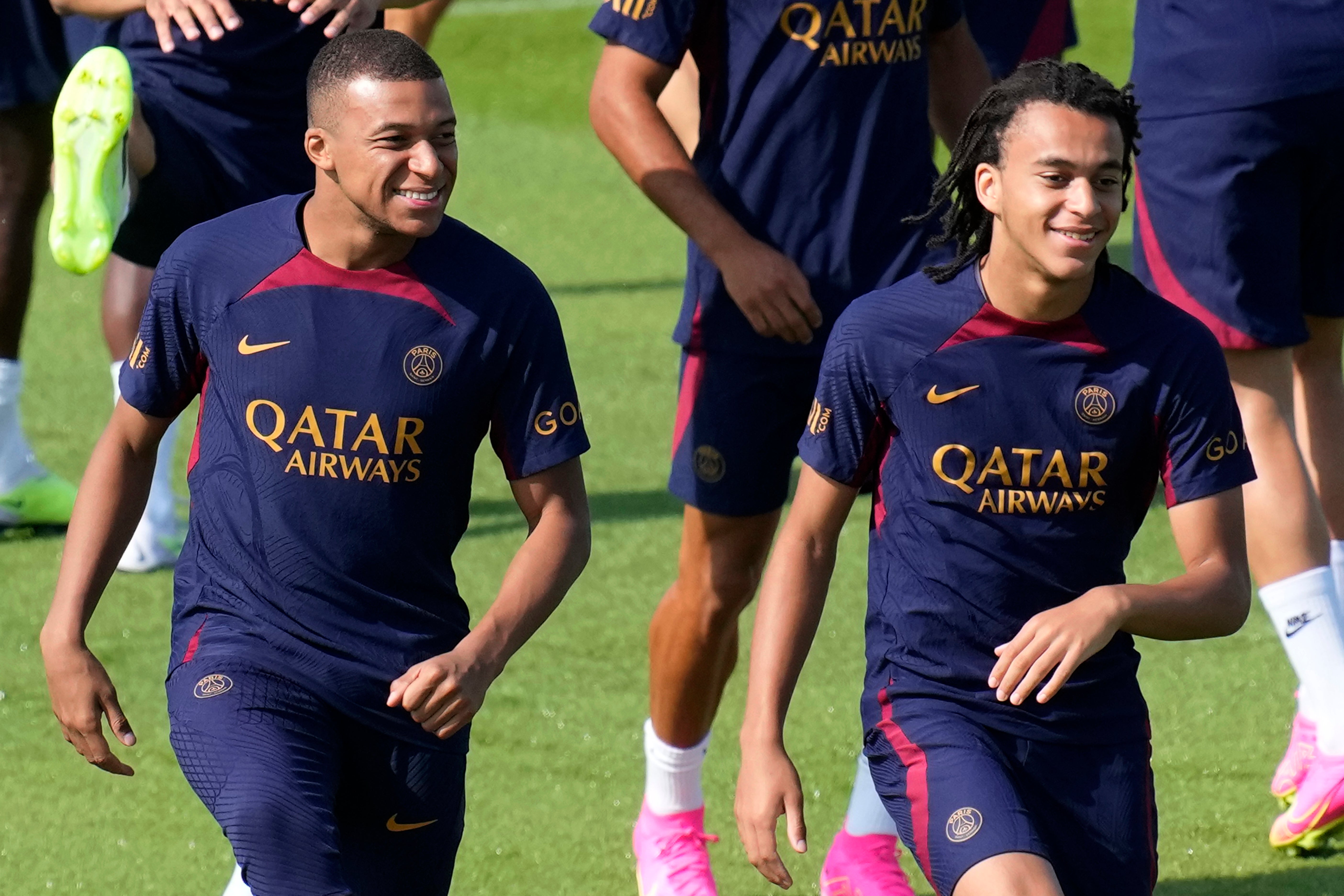 Kylian Mbappe in PSG training this summer