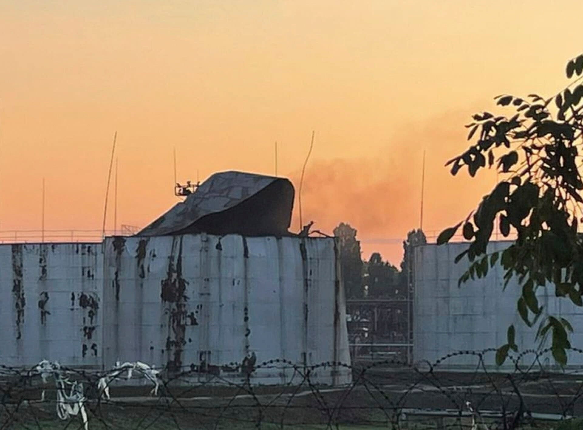 One of the ports damaged on the River Danube, in southern Ukraine's Odesa region