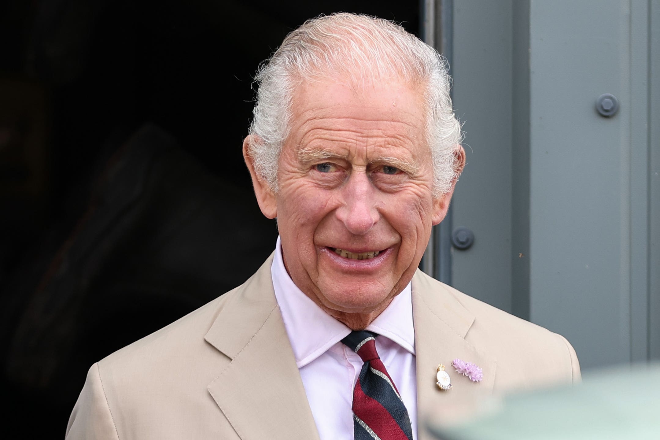 The King paid tribute to RAF veterans on a visit to the home of the Battle of Britain Memorial Flight (Cameron Smith/PA)