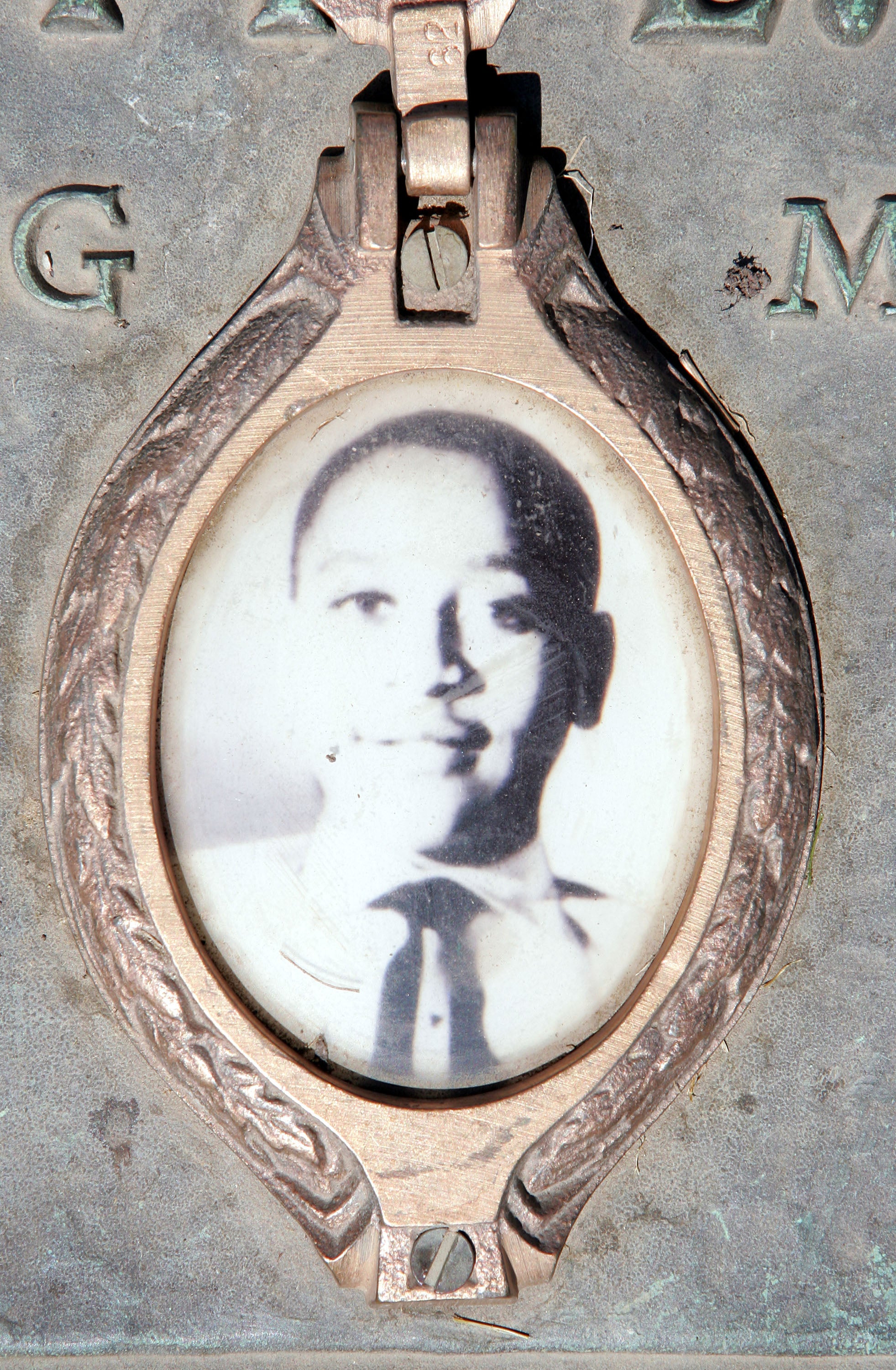 Emmett Till, pictured on his grave