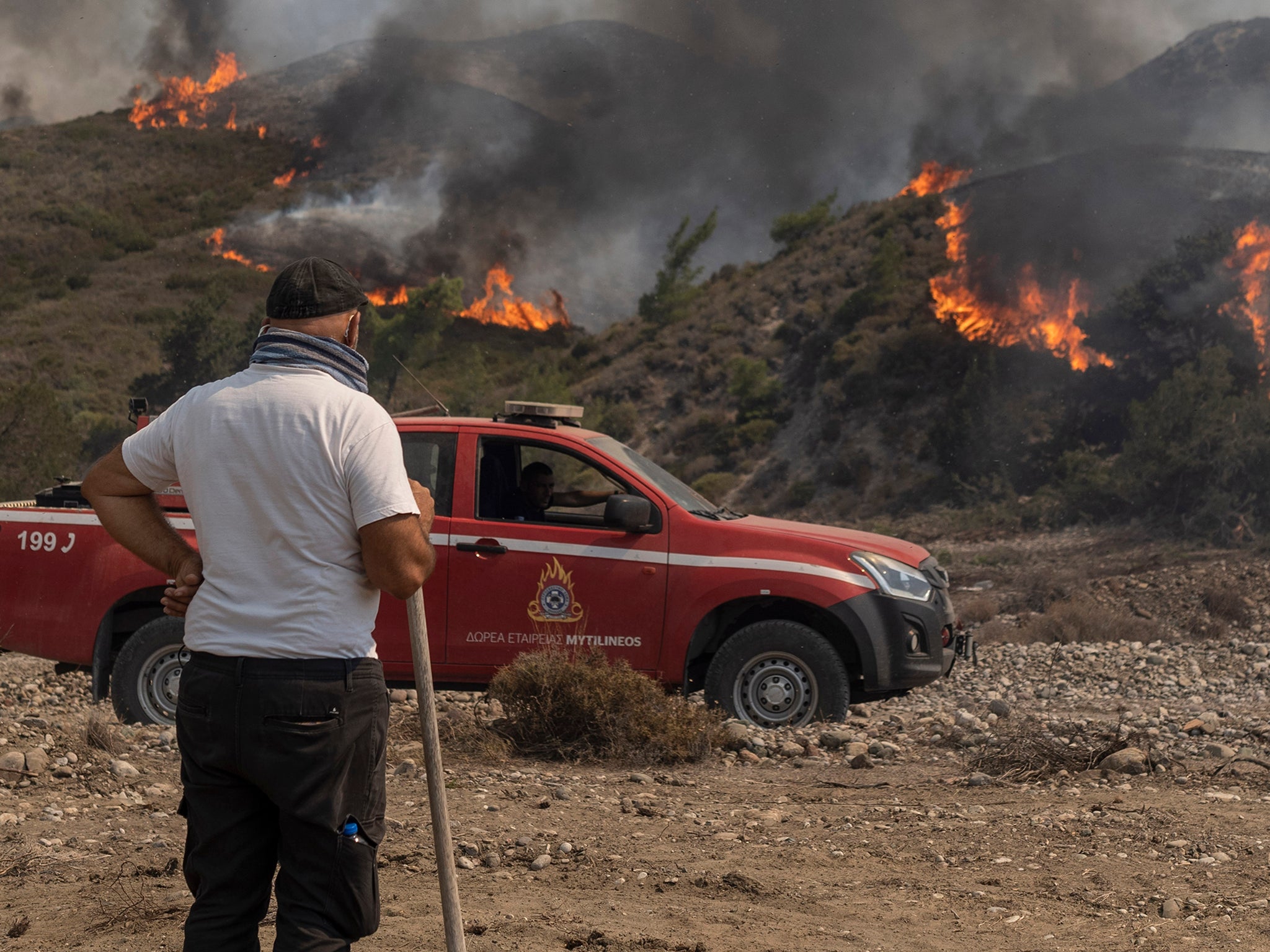 An estimated 20,000 people have been evacuated to safety from the wildfires