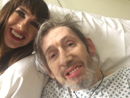 Shane MacGowan in hospital with his wife, Victoria Mary Clarke