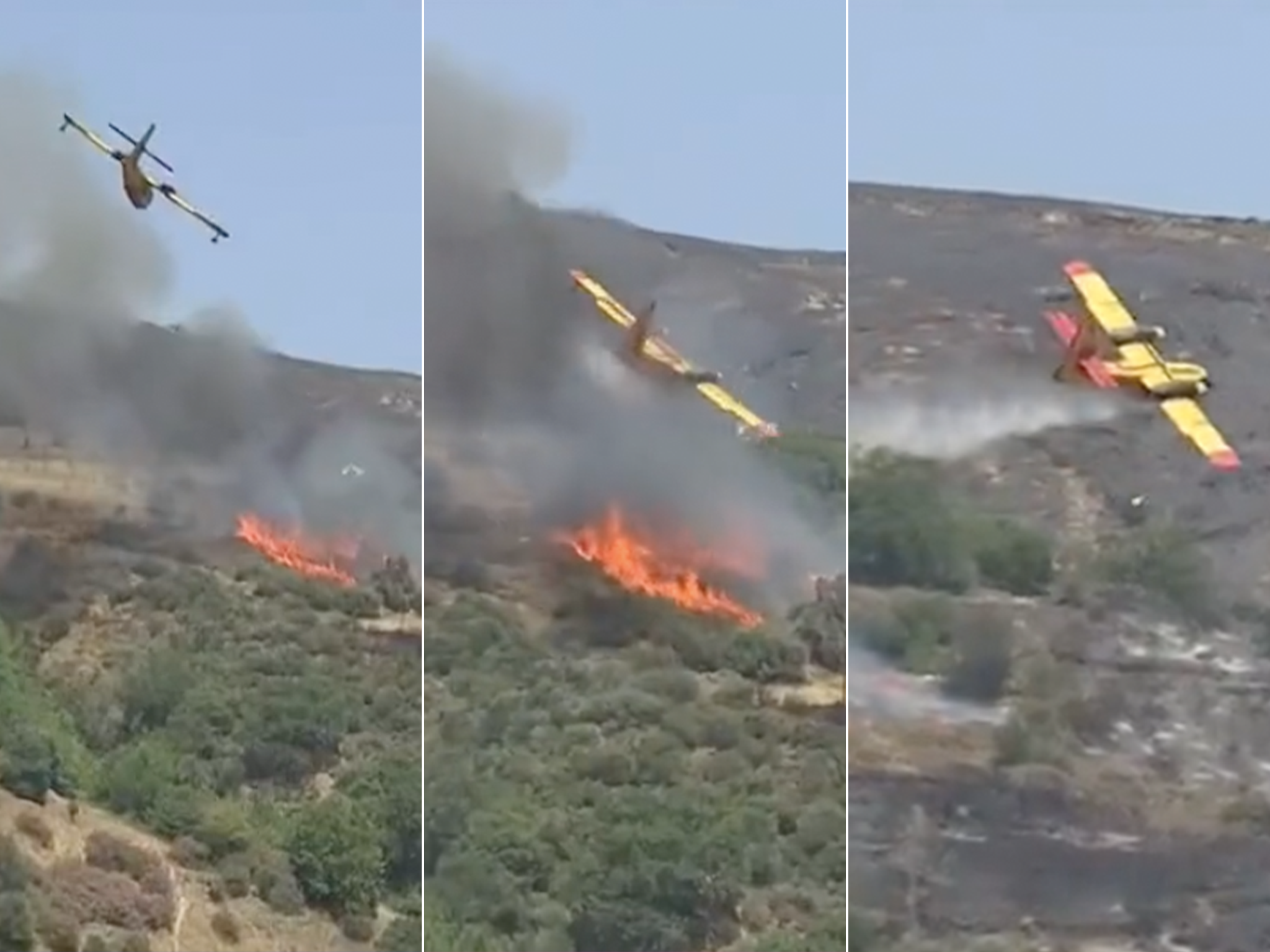 The plane crashed after offloading water on a wildfire on Evia