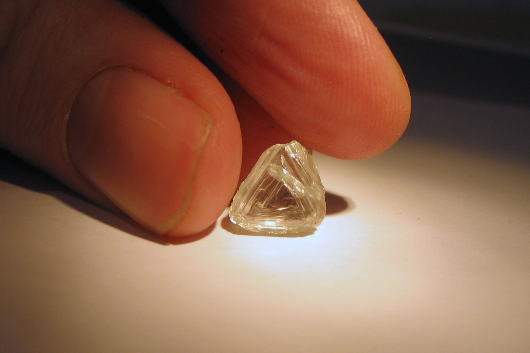 A Macle twin diamond discovered in Canada by Tom Gernon (Dr Tom Gernon/University of Southampton/PA Wire)