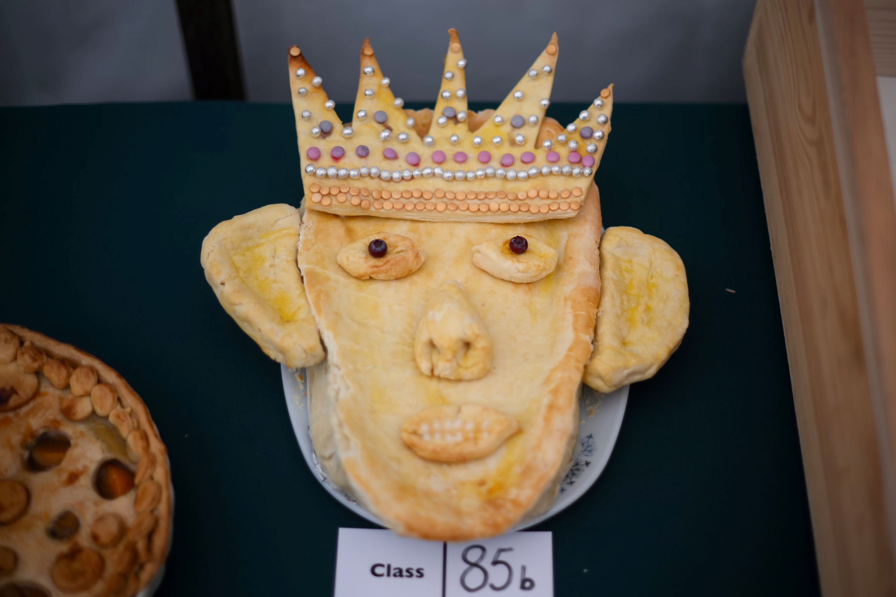 The pie depicting the King was entered into a contest as part of the Sandringham Flower Show (Daniel Leal/PA)