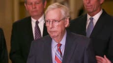 Watch the moment Mitch McConnell freezes mid-press conference before being ushered away