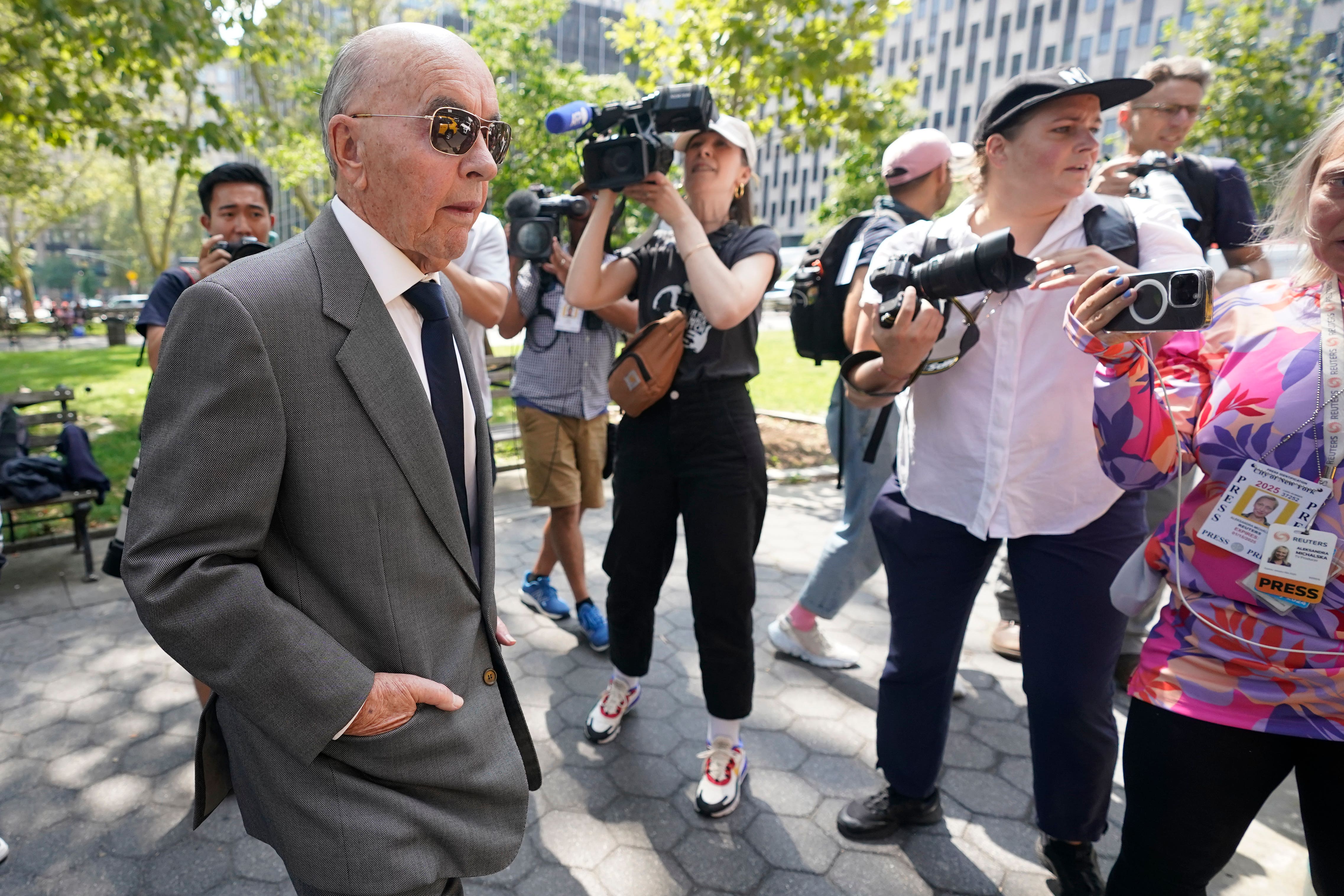 Tavistock founder Joe Lewis leaves court (Mary Altaffer/AP)