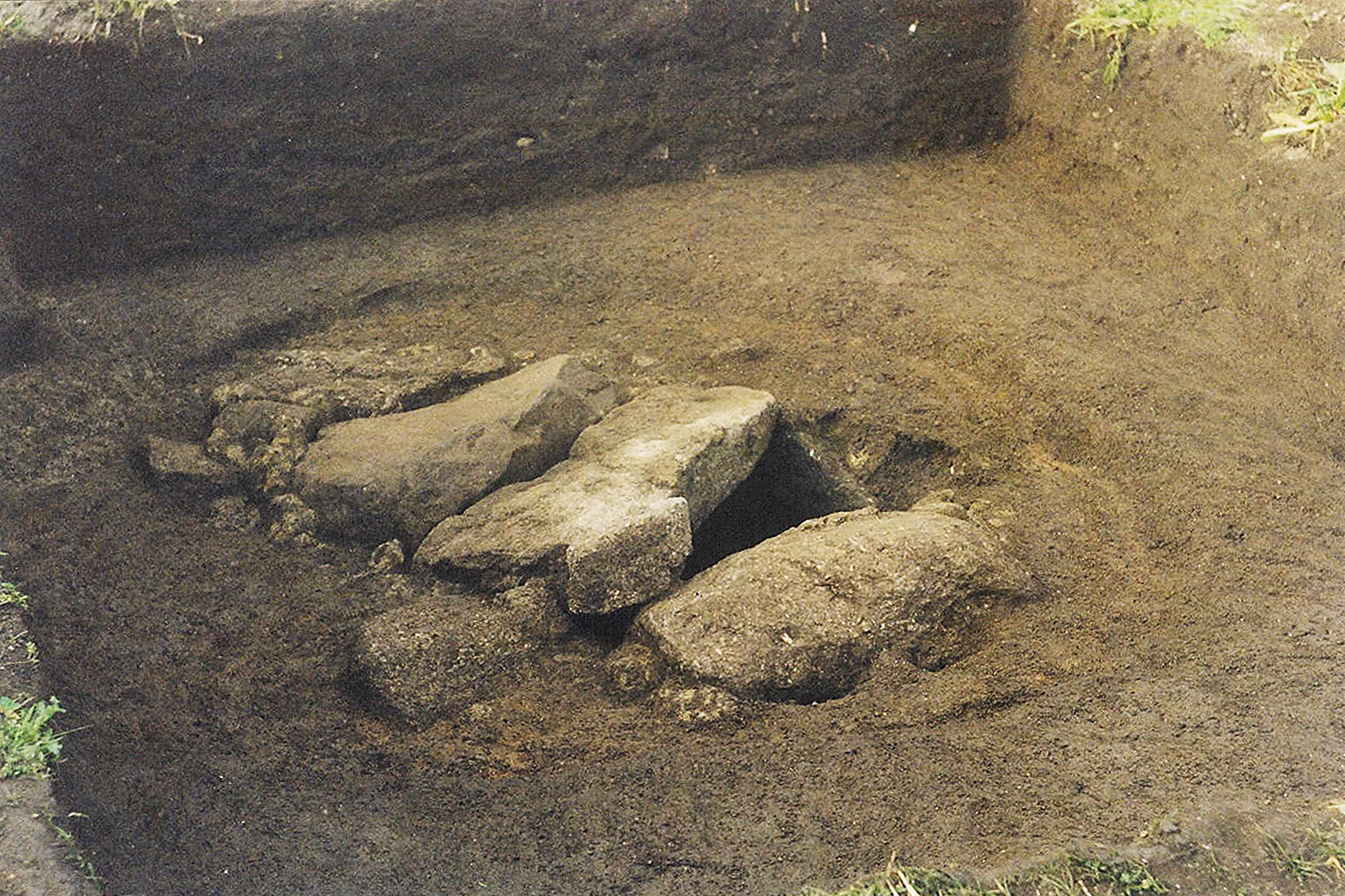 The Bryher burial with capstones in place