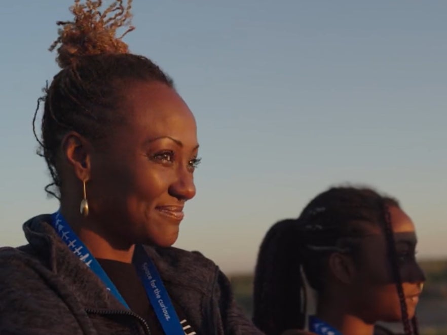 Keisha Shahaff (R) and Anastatia Mayers, a mother-daughter duo, will be flying of Virgin Galactica’s flight to space