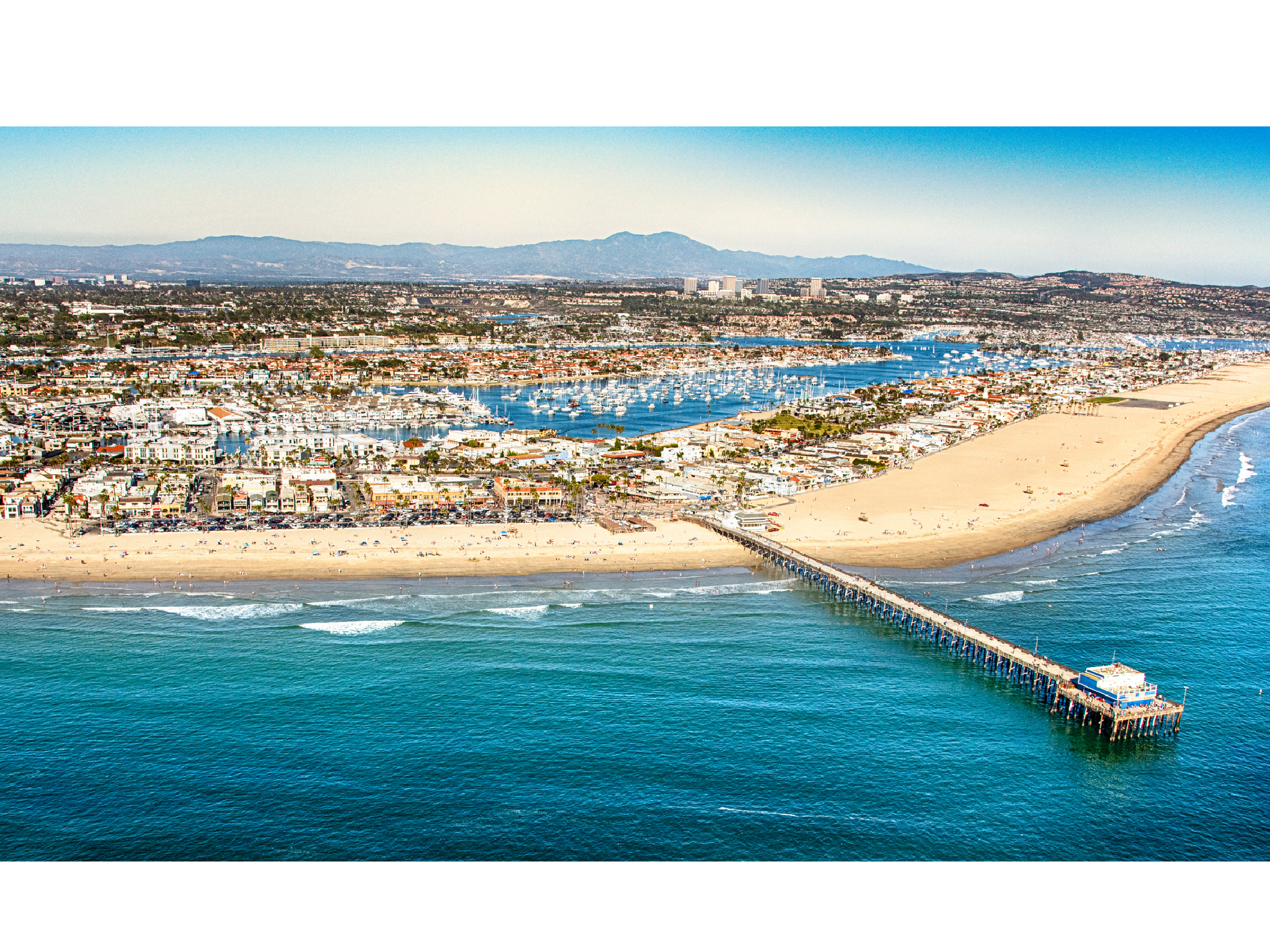 A farmer’s market is held every Sunday next to Newport Beach’s famous pier