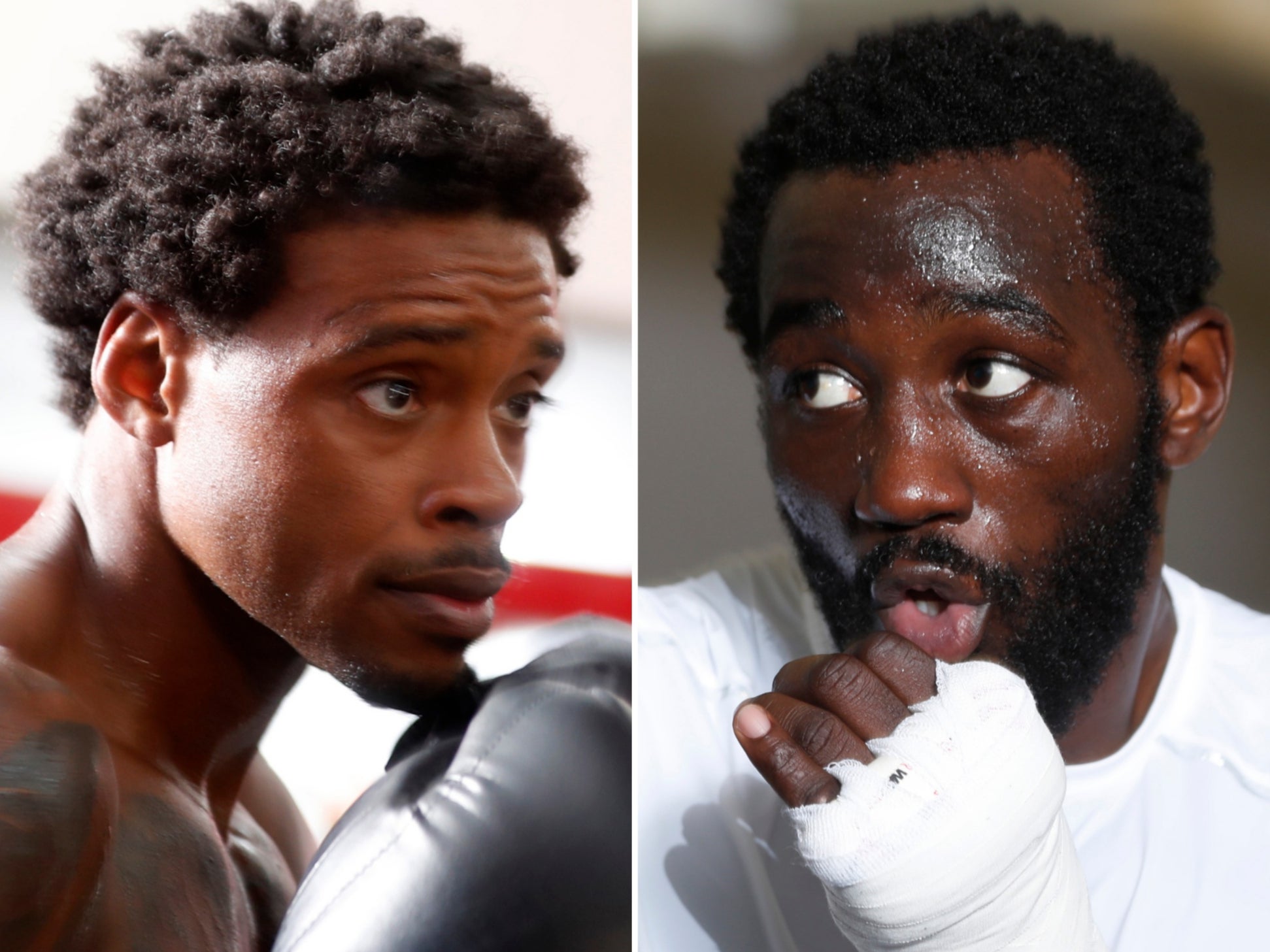 Errol Spence Jr (left) and Terence Crawford clash in Las Vegas tonight