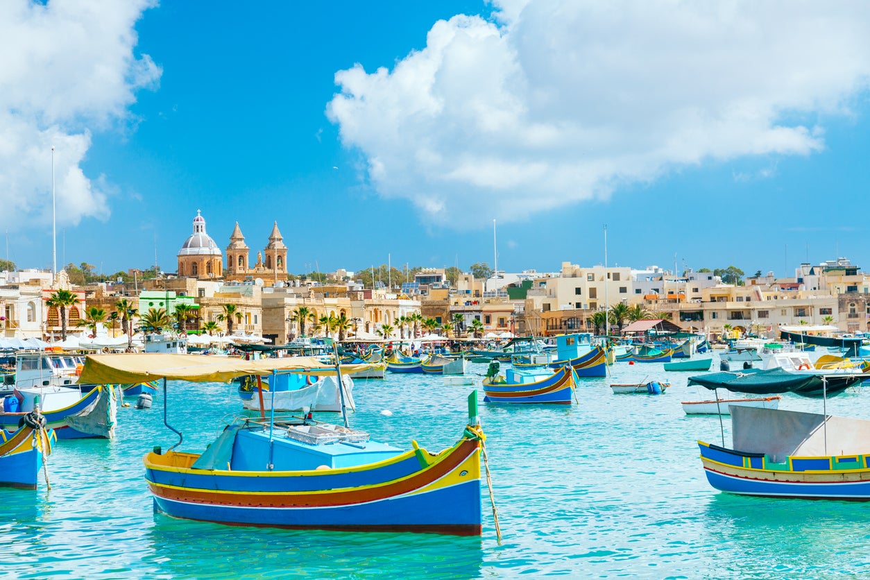 Boats bobbing in Marsaxlokk harbour