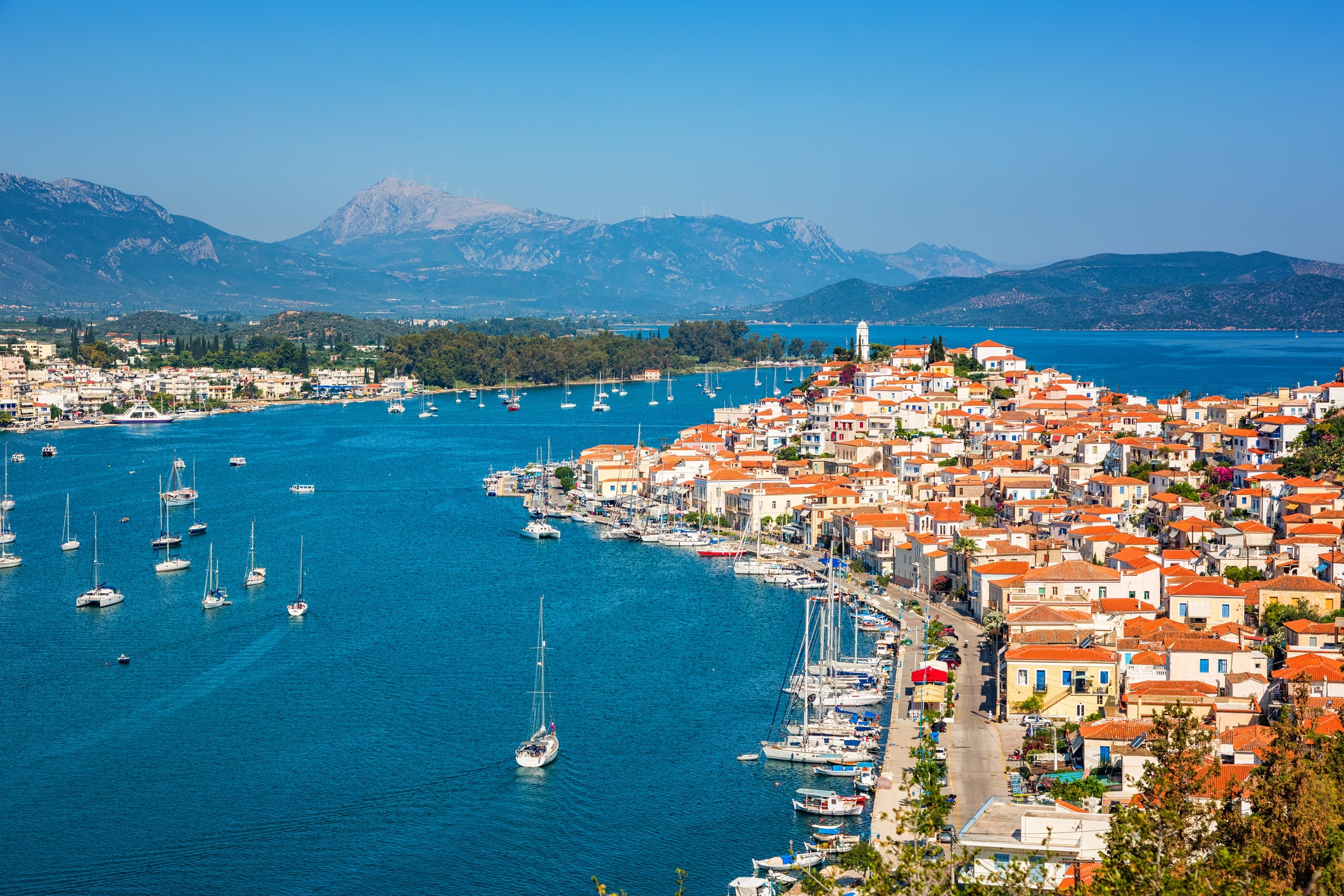 Poros is accessible by ferry from Athens and not as touristy as some other islands