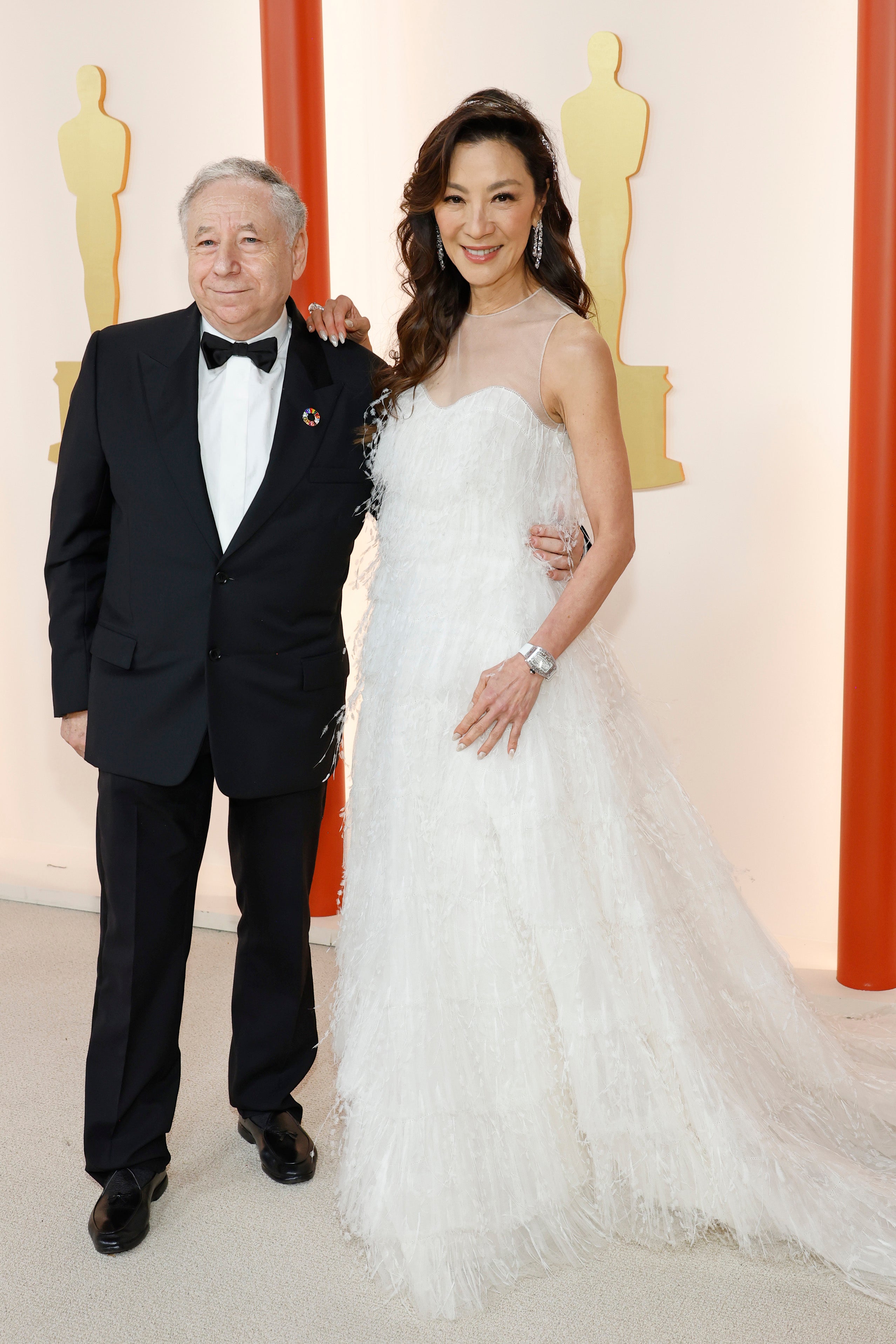 Jean Todt and Michelle Yeoh attend the 95th Annual Academy Awards on March 12, 2023 in Hollywood, California