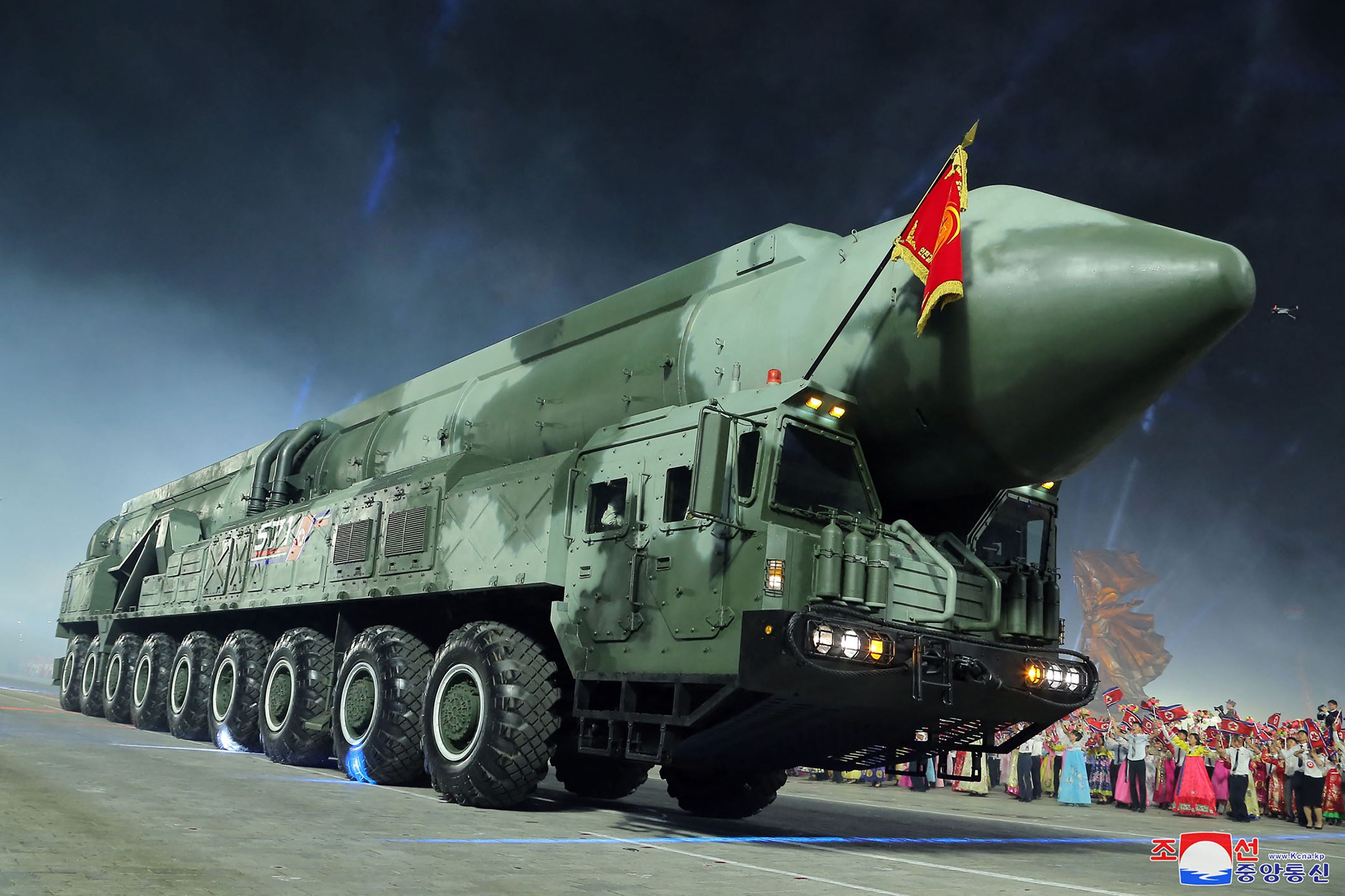 File. A new model of intercontinental ballistic missile Hwasong 18 is paraded in Pyongyang to mark a key anniversary of the Korean War
