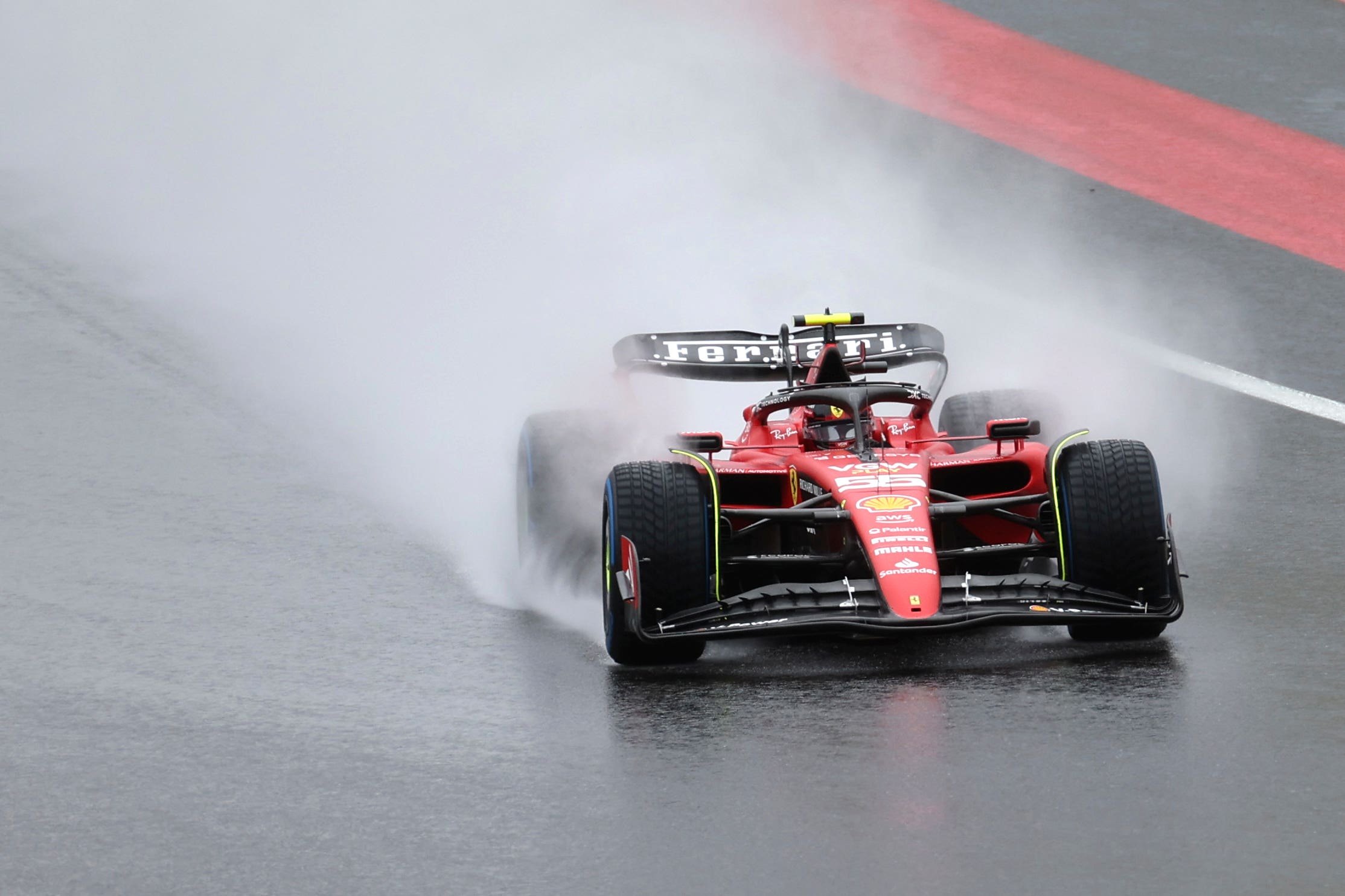 Carlos Sainz set the pace in practice (Geert Vanden Wijngaert/AP)