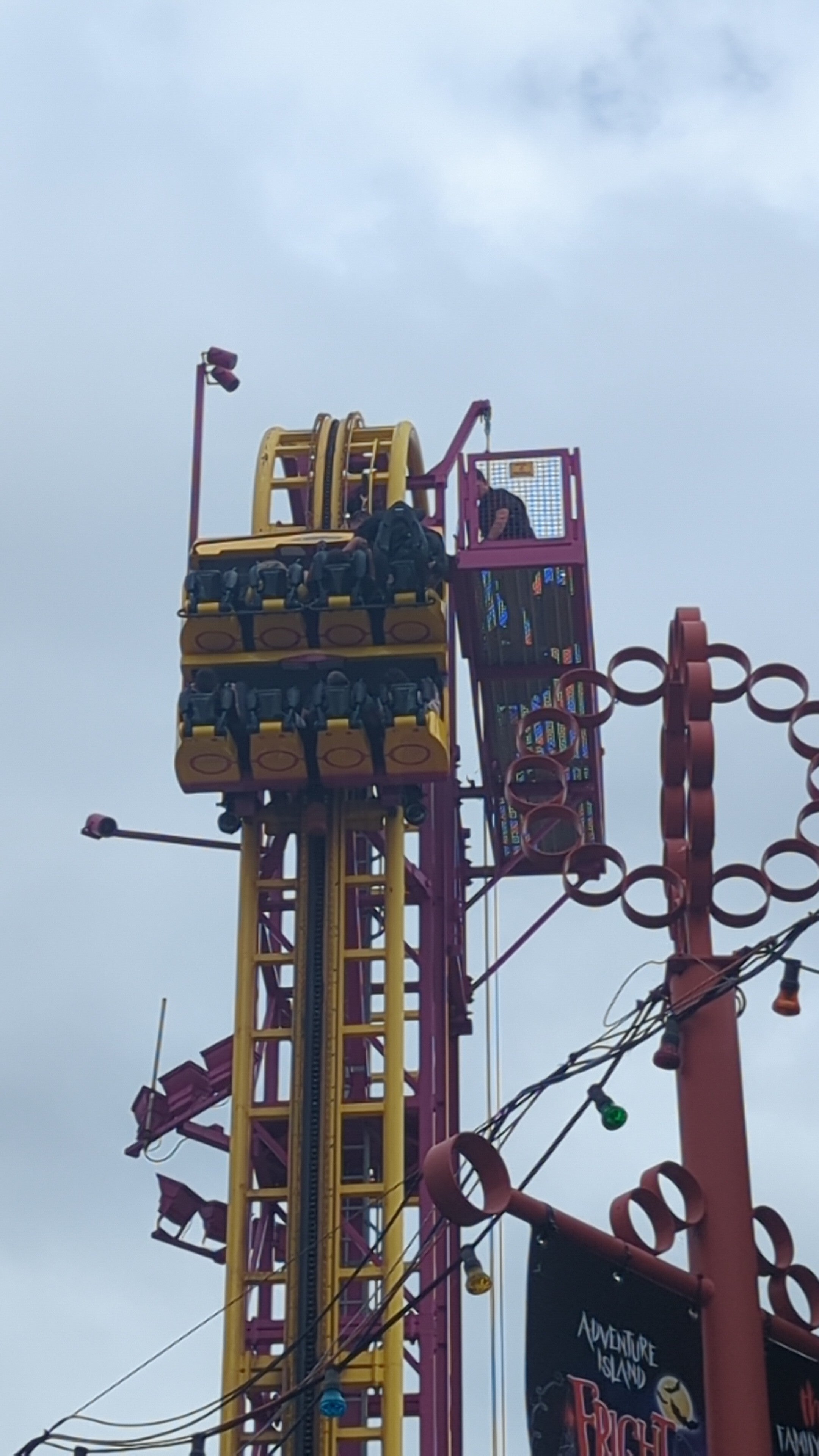 The group of people was facing the sky for up to 40 minutes, the park said, before they were evacuated and safely returned to solid ground