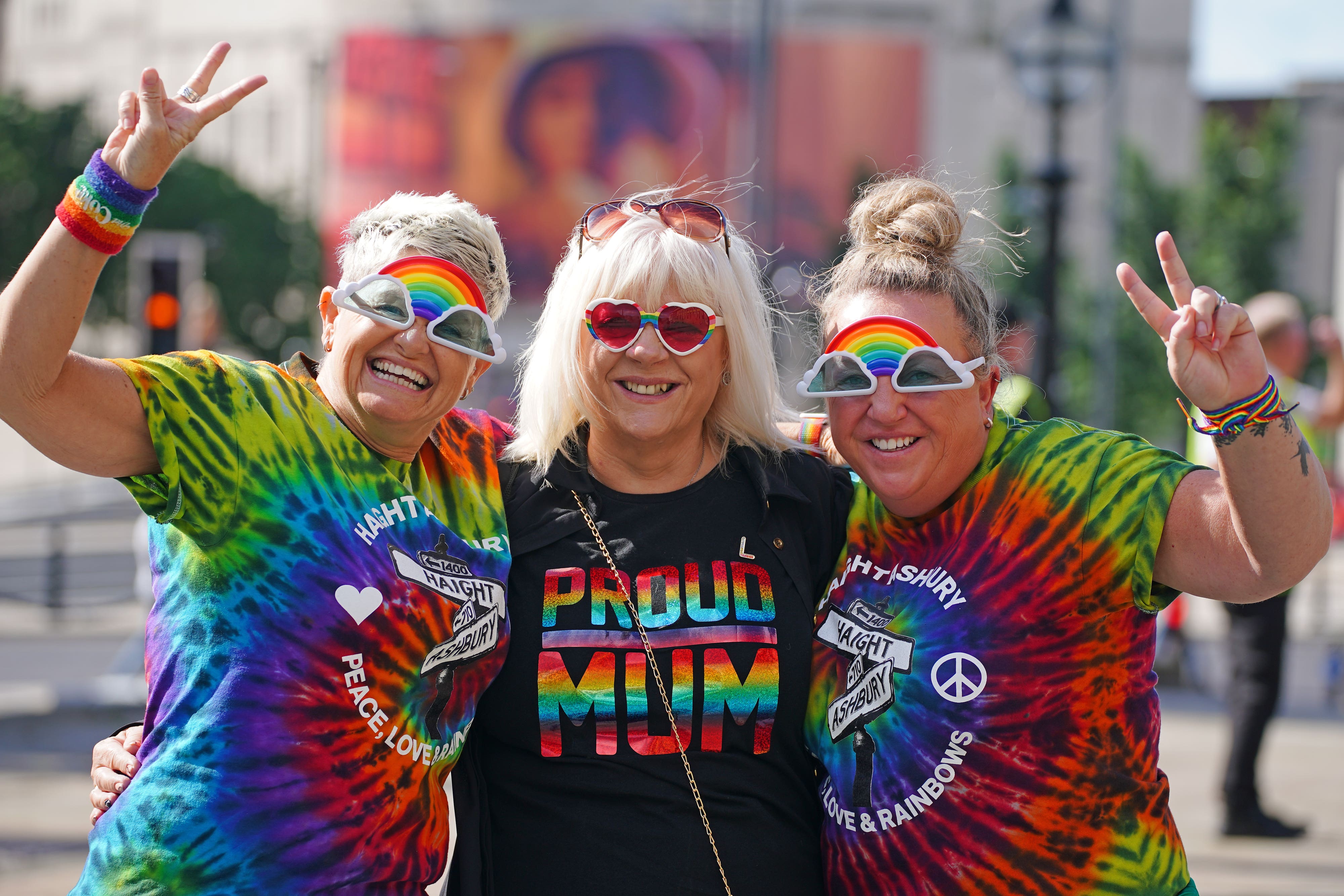 A person ahead of the Pride in Liverpool parade. (Peter Byrne/PA)