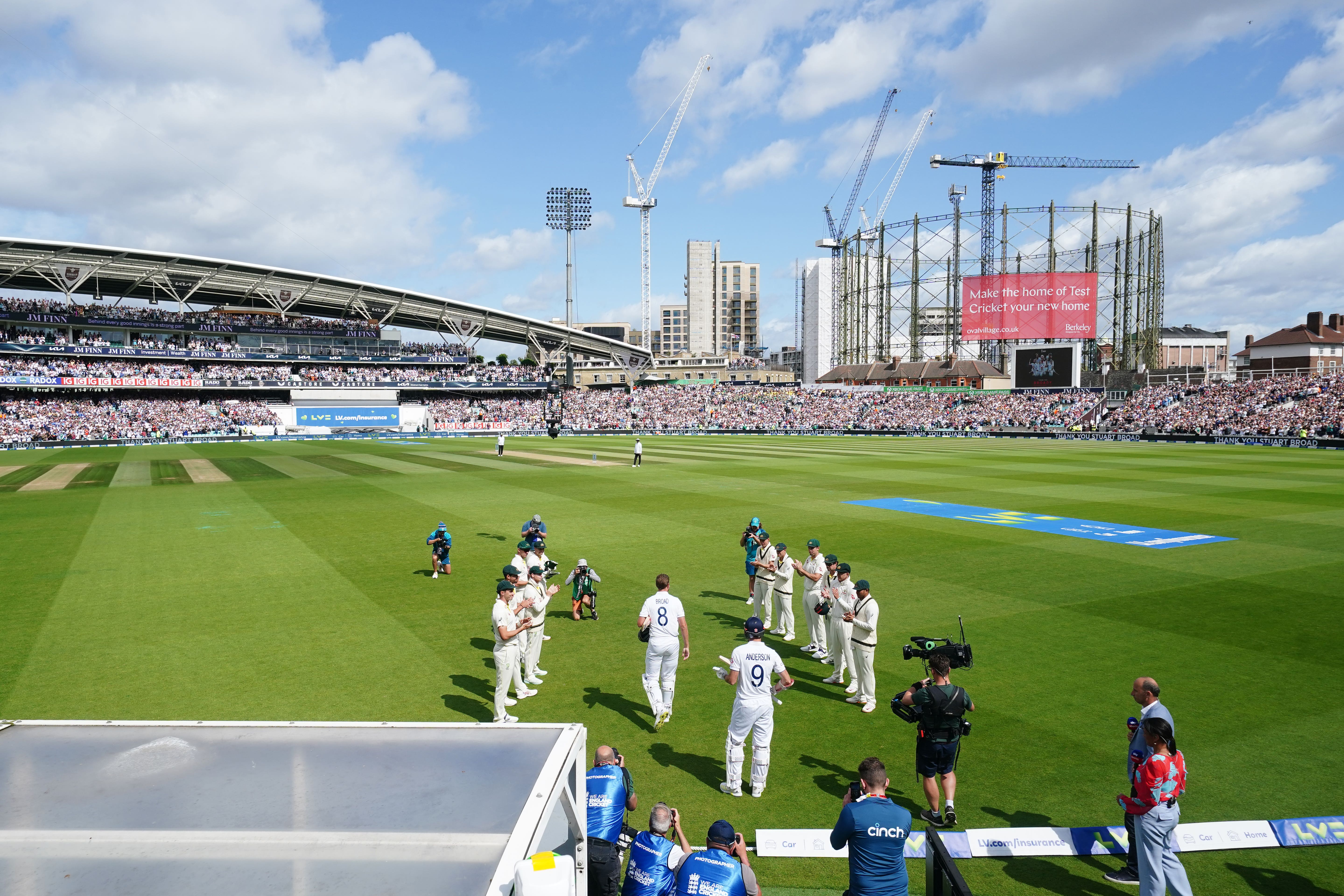 Stuart Broad receives a guard of honour on day four but will eye a fairytale finish to his cricket career on Monday (Mike Egerton/PA)