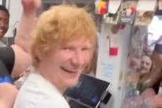 Ed Sheeran spotted serving hotdogs in Chicago