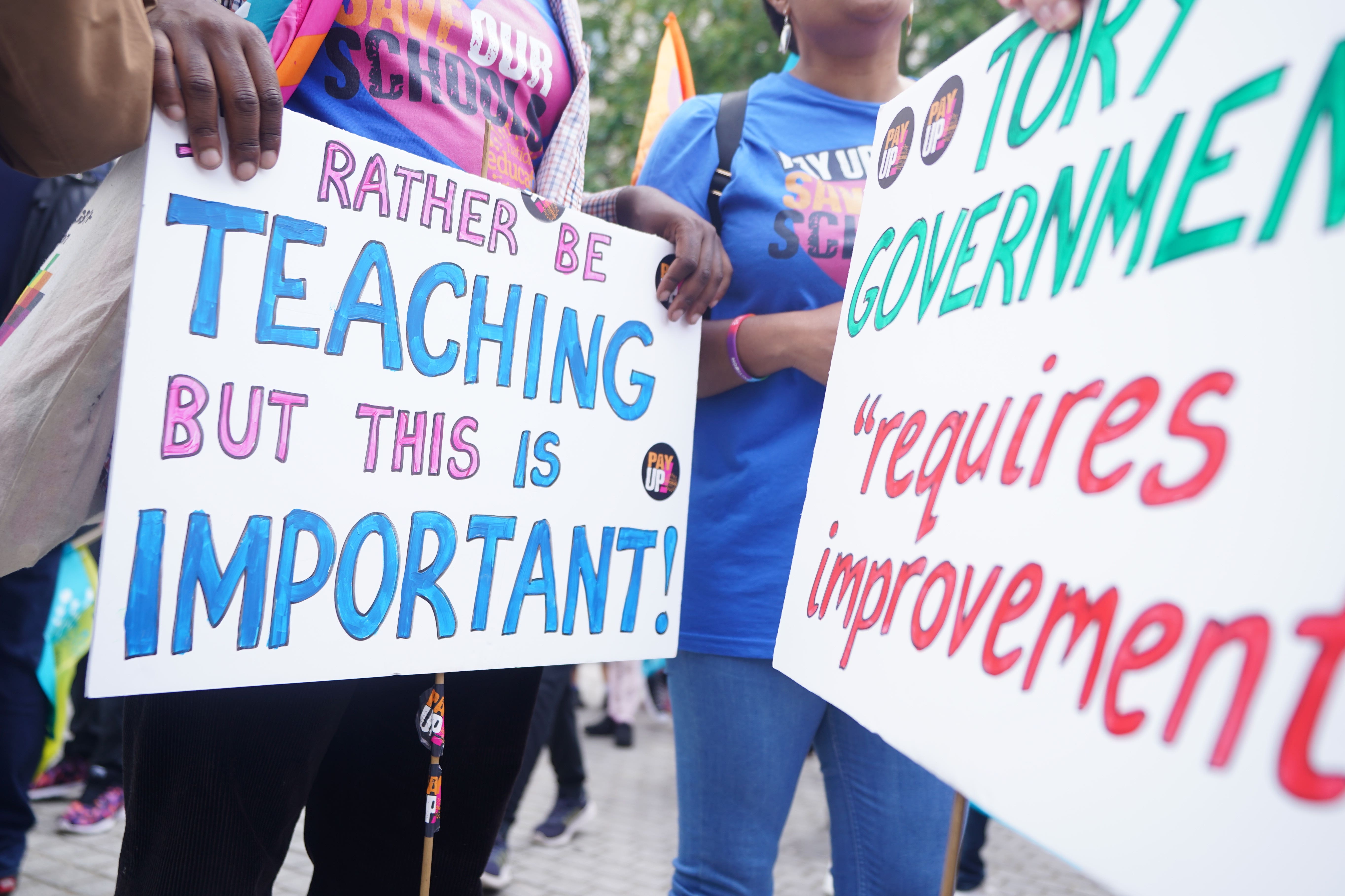 Members of the National Education Union have accepted a 6.5% pay rise for teachers in England, ending the prospect of strikes in the autumn (James Manning/PA)