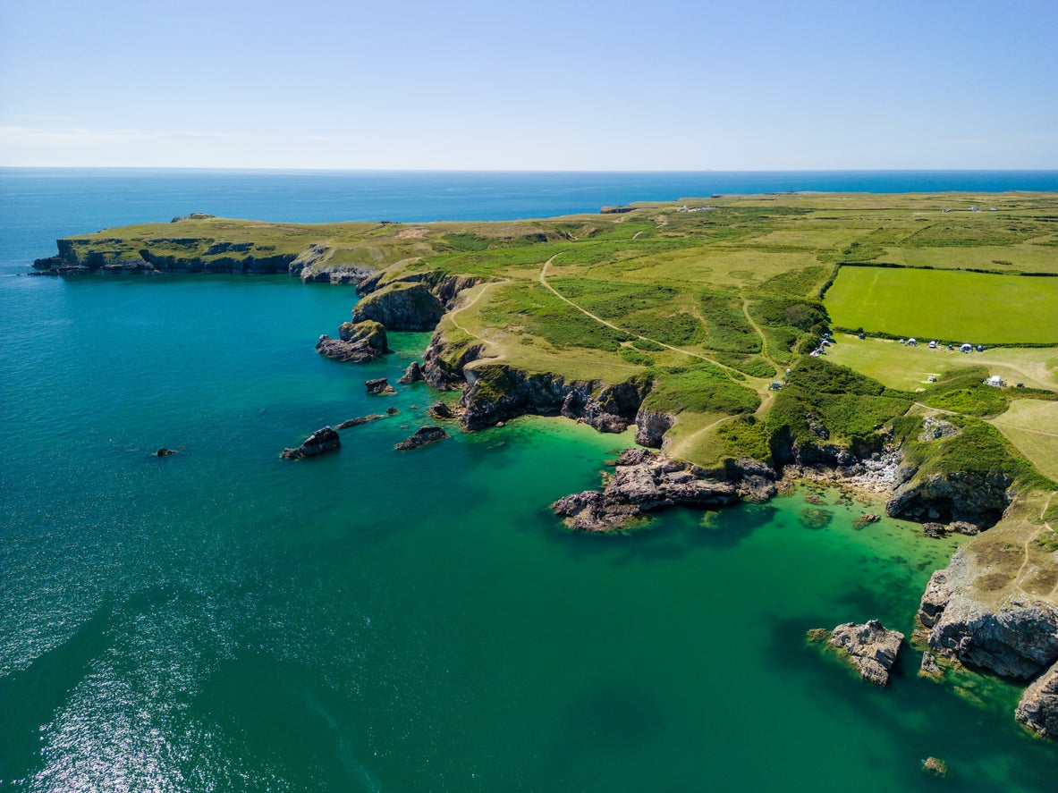 The rocky Welsh coastline is ideal for scrambling, climbing and sea swimming