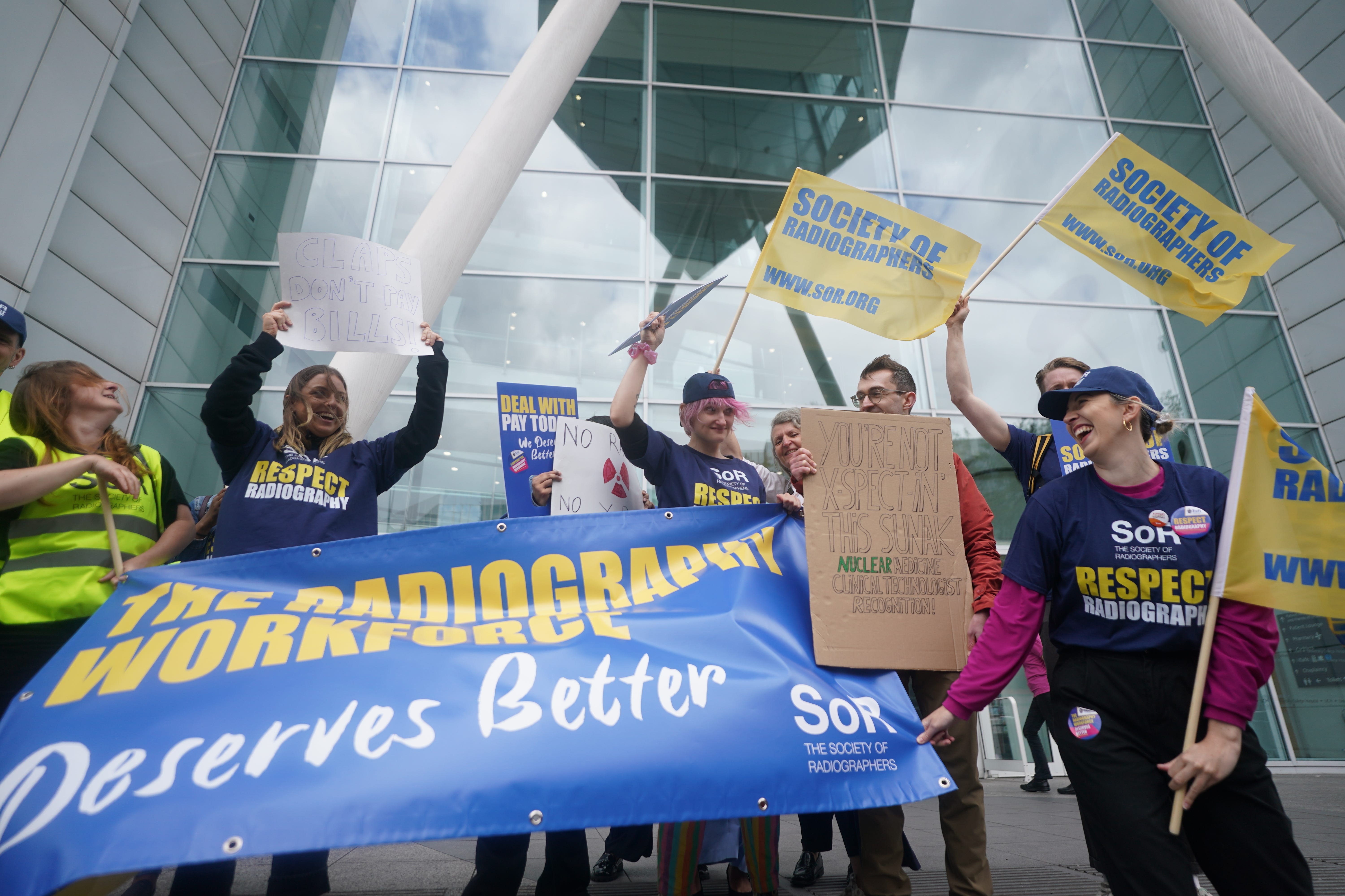 Members of the Society of Radiographers walked out for 48 hours in their ongoing dispute with the Government over pay (PA)