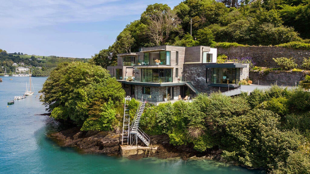 A waterfront home with a prime position over the Fowey Estuary in South Cornwall, the property is valued at £4.5M