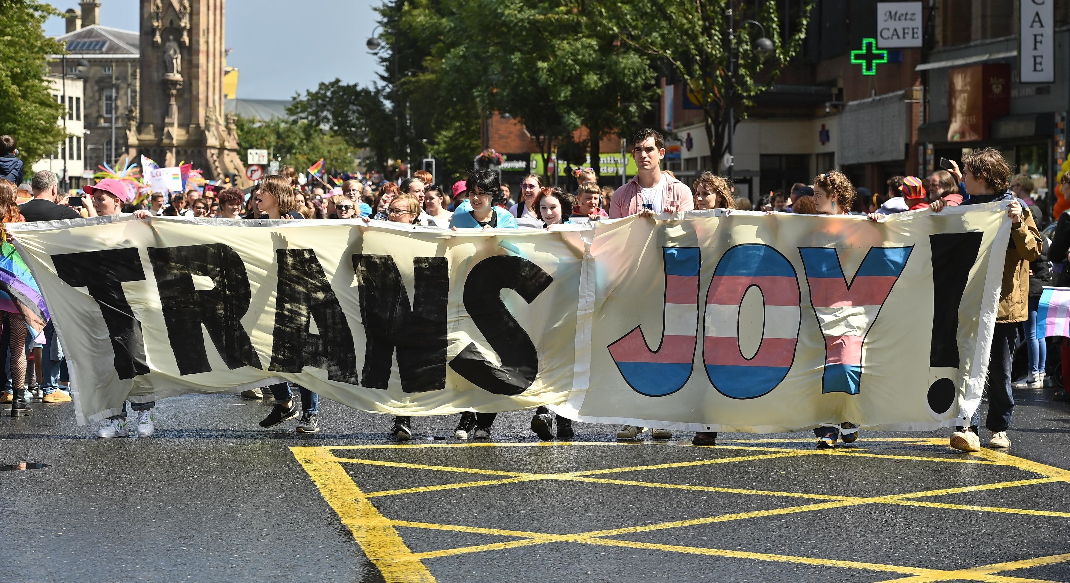 People taking part in the Belfast Pride Parade 2023