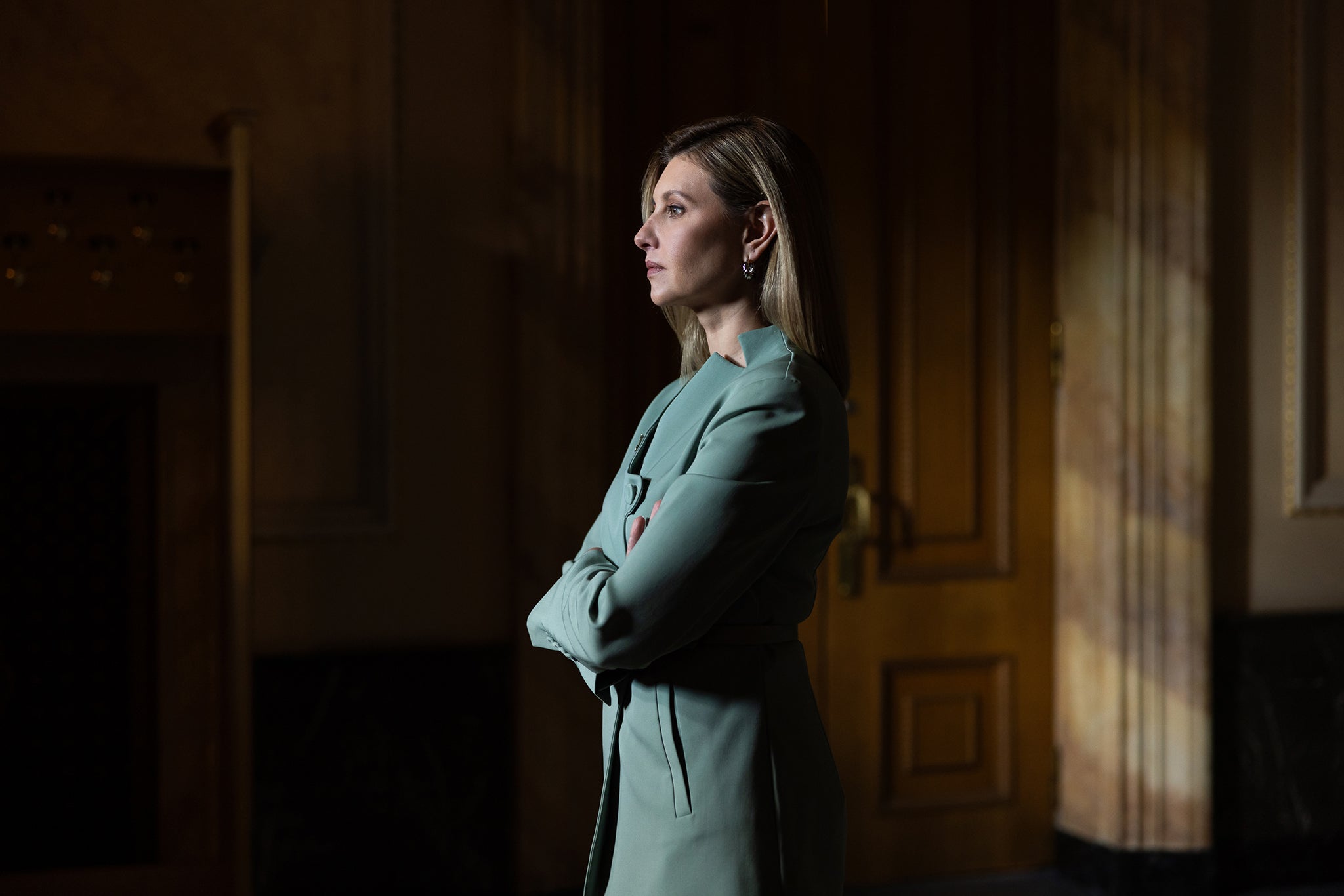 Mrs Zelenska in the presidential complex in Kyiv