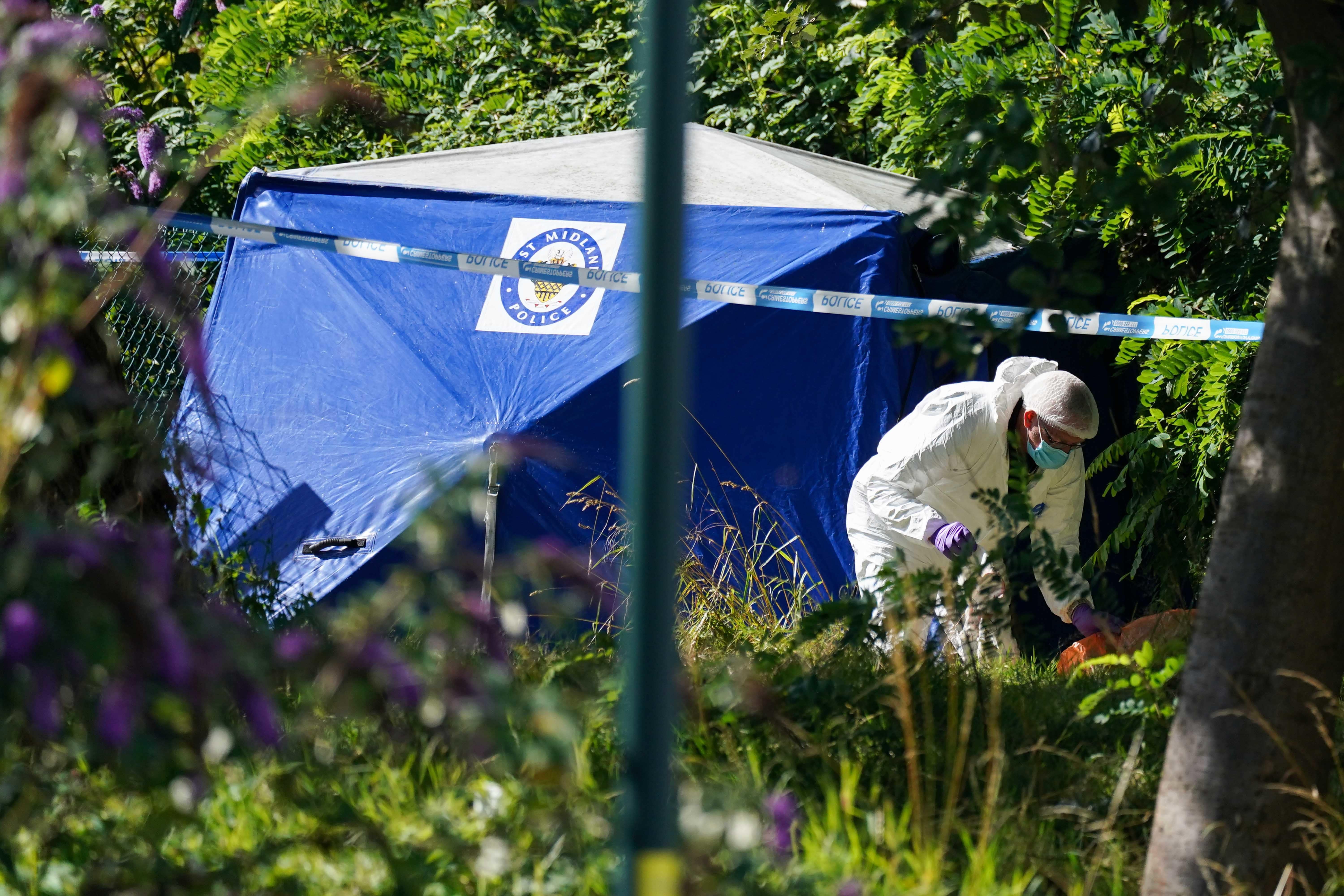 Forensic officers at the scene on Freeth Street in Ladywood, Birmingham (Jacob King/PA)