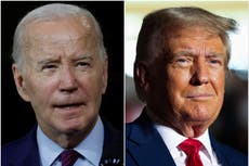 Trump and Biden tied in hypothetical 2024 rematch, poll finds