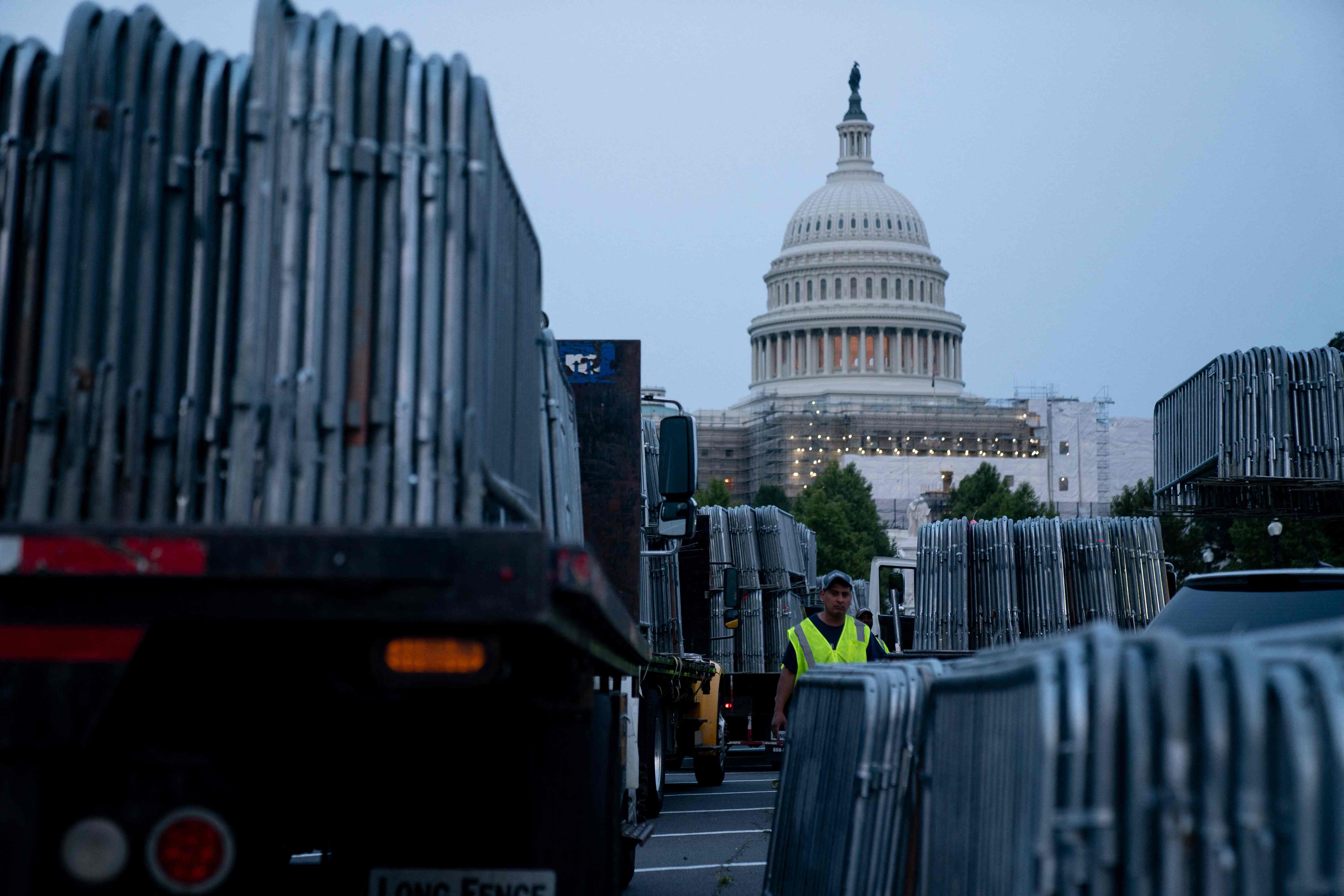 The US Capitol building looms close to the courthouse