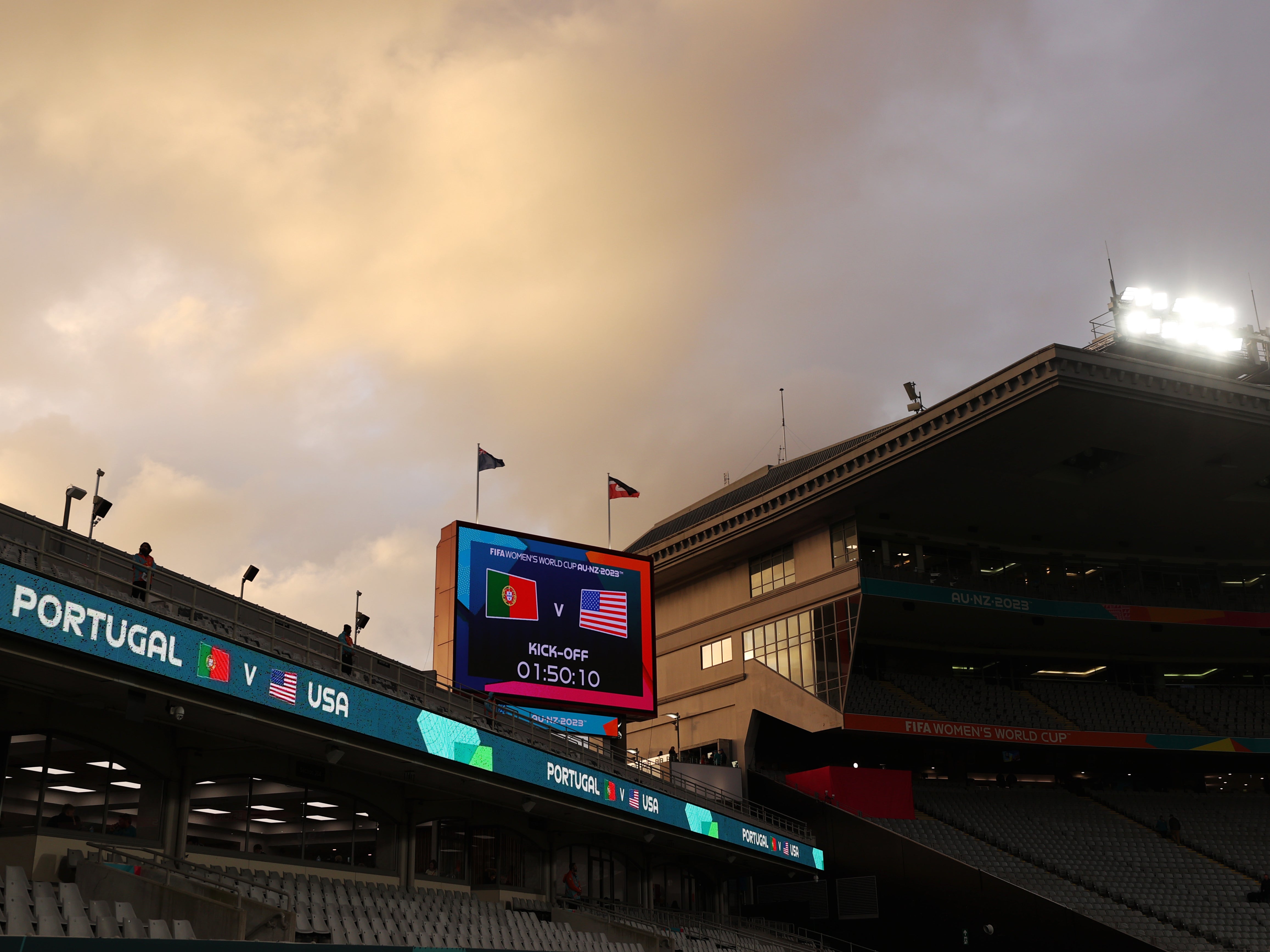 Eden Park in Auckland hosting the crucial Group E tie between USA and Portugal on 1 August 2023