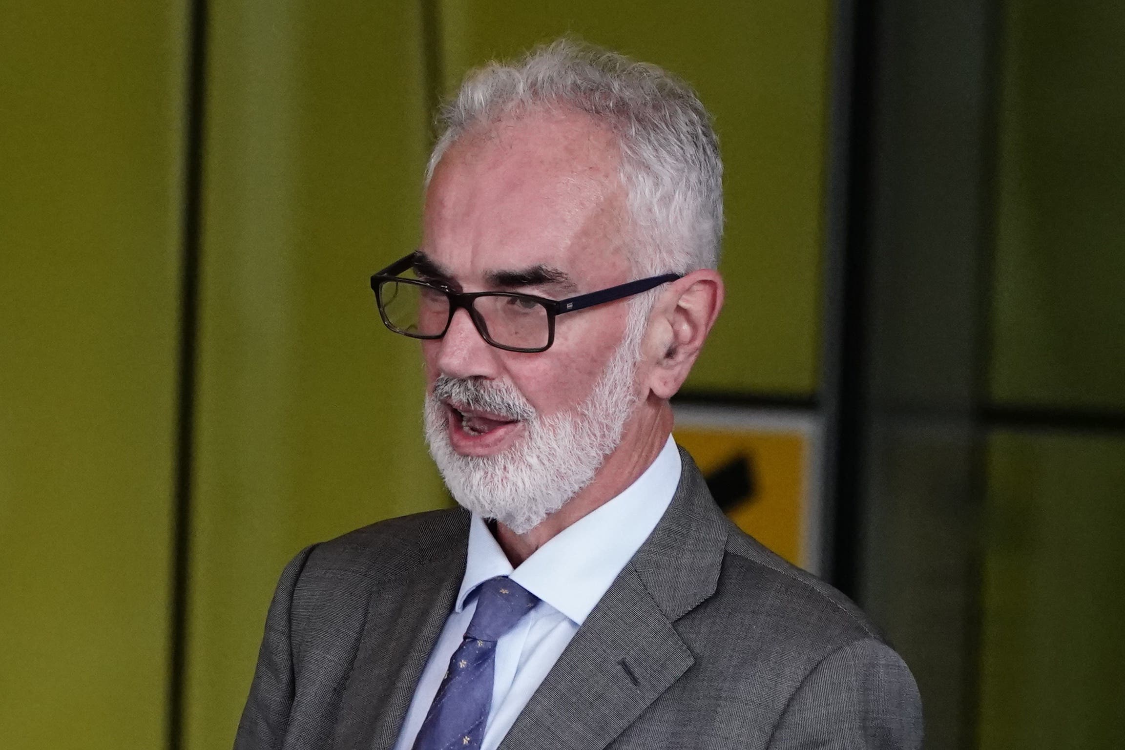 Commander Julian Bennett outside a Metropolitan Police misconduct hearing at Palestra House in south-east London (Jordan Pettitt/PA)