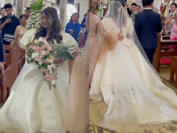 Couple gets married in ankle-deep rainwater after typhoon floods church