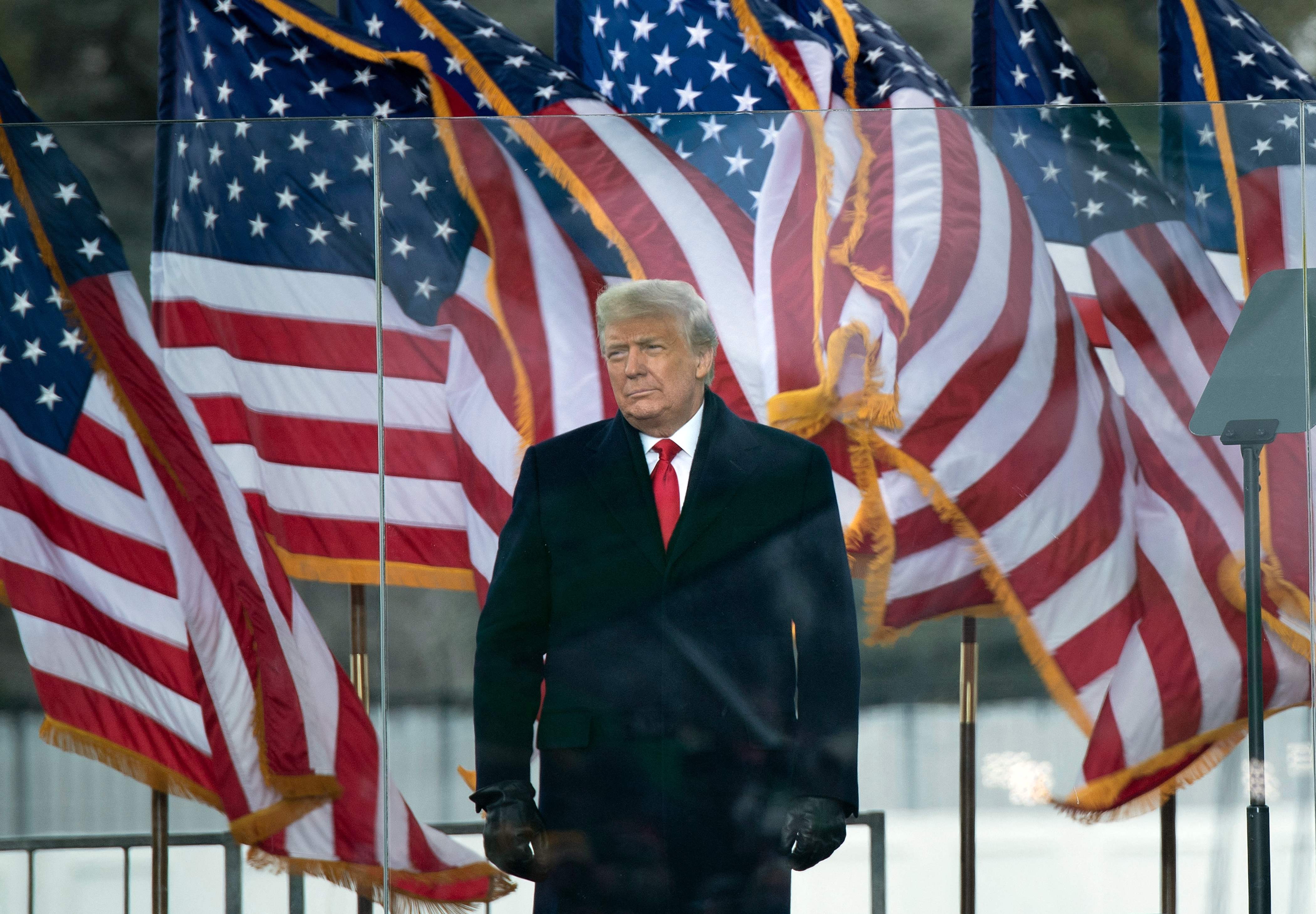 President Donald Trump arrives to speak to supporters from The Ellipse near the White House on January 6, 2021, in Washington, DC