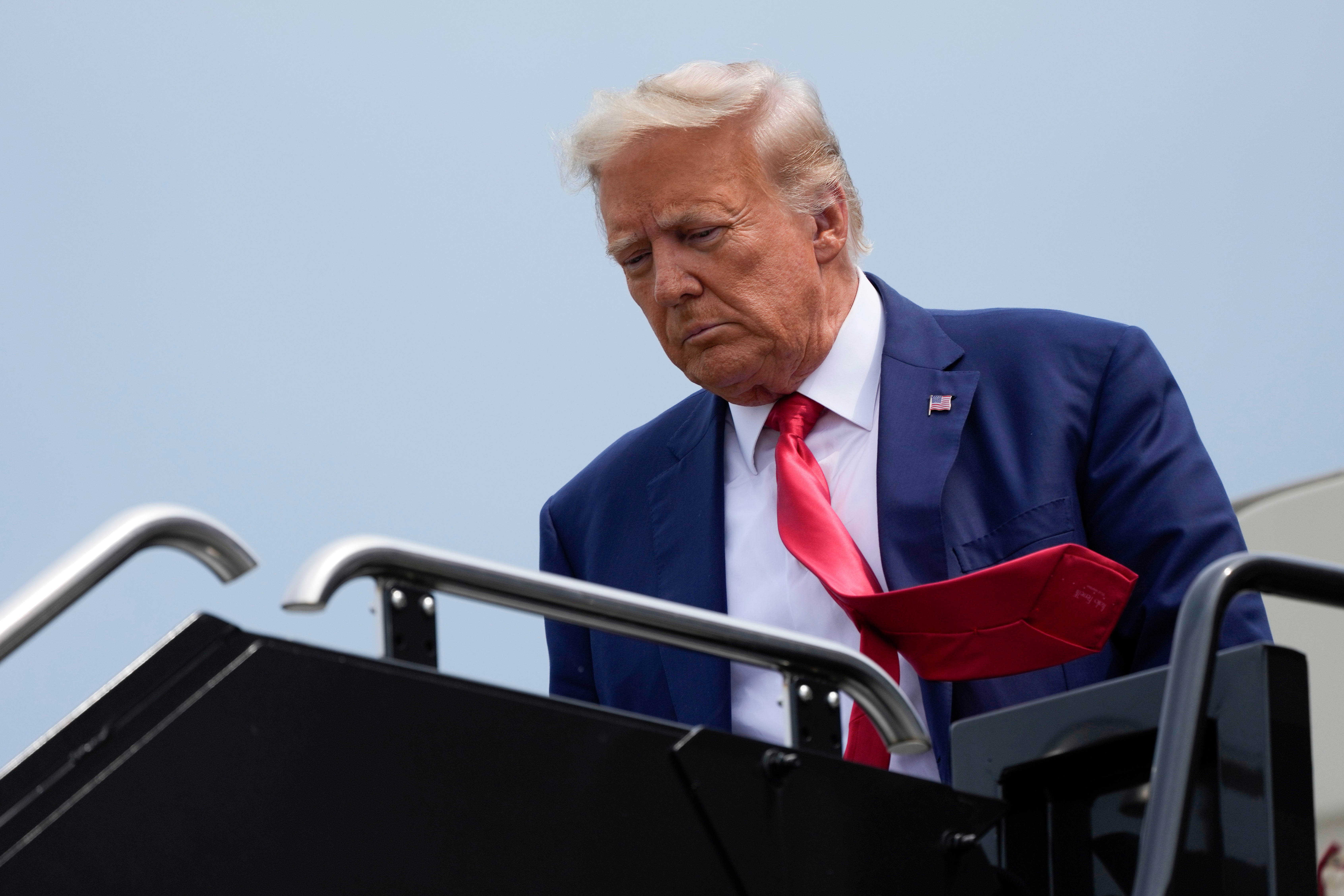 Donald Trump arrives at Ronald Reagan Washington National Airport on Thursday 3 August