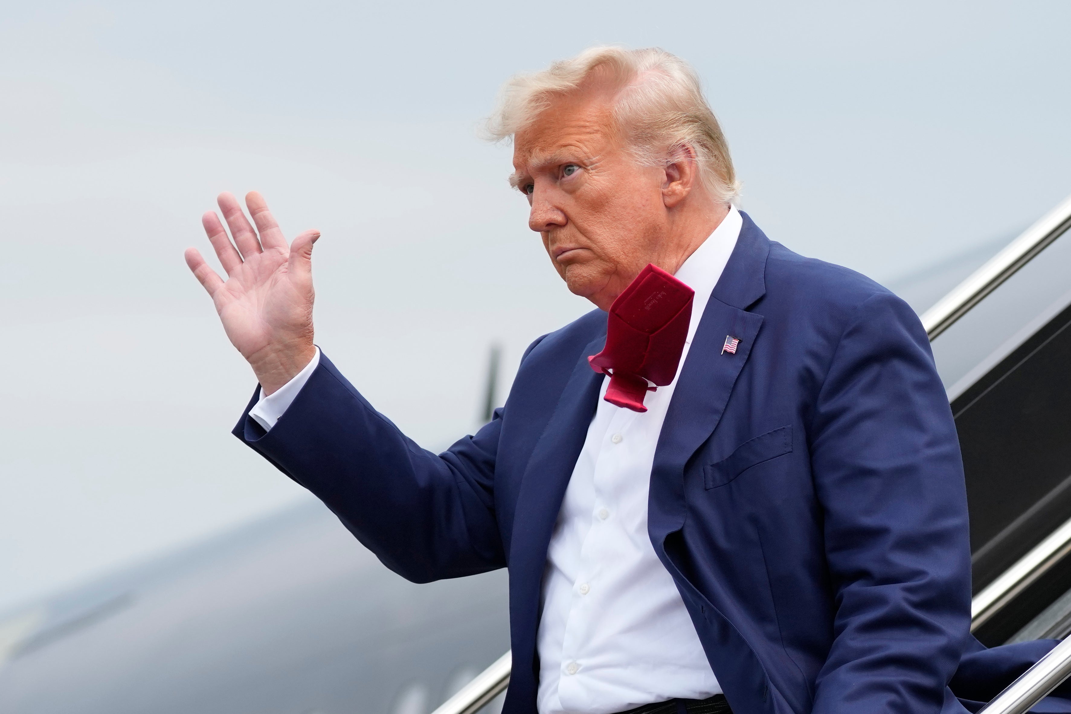 Donald Trump arrives at Ronald Reagan Washington National Airport on Thursday 3 August